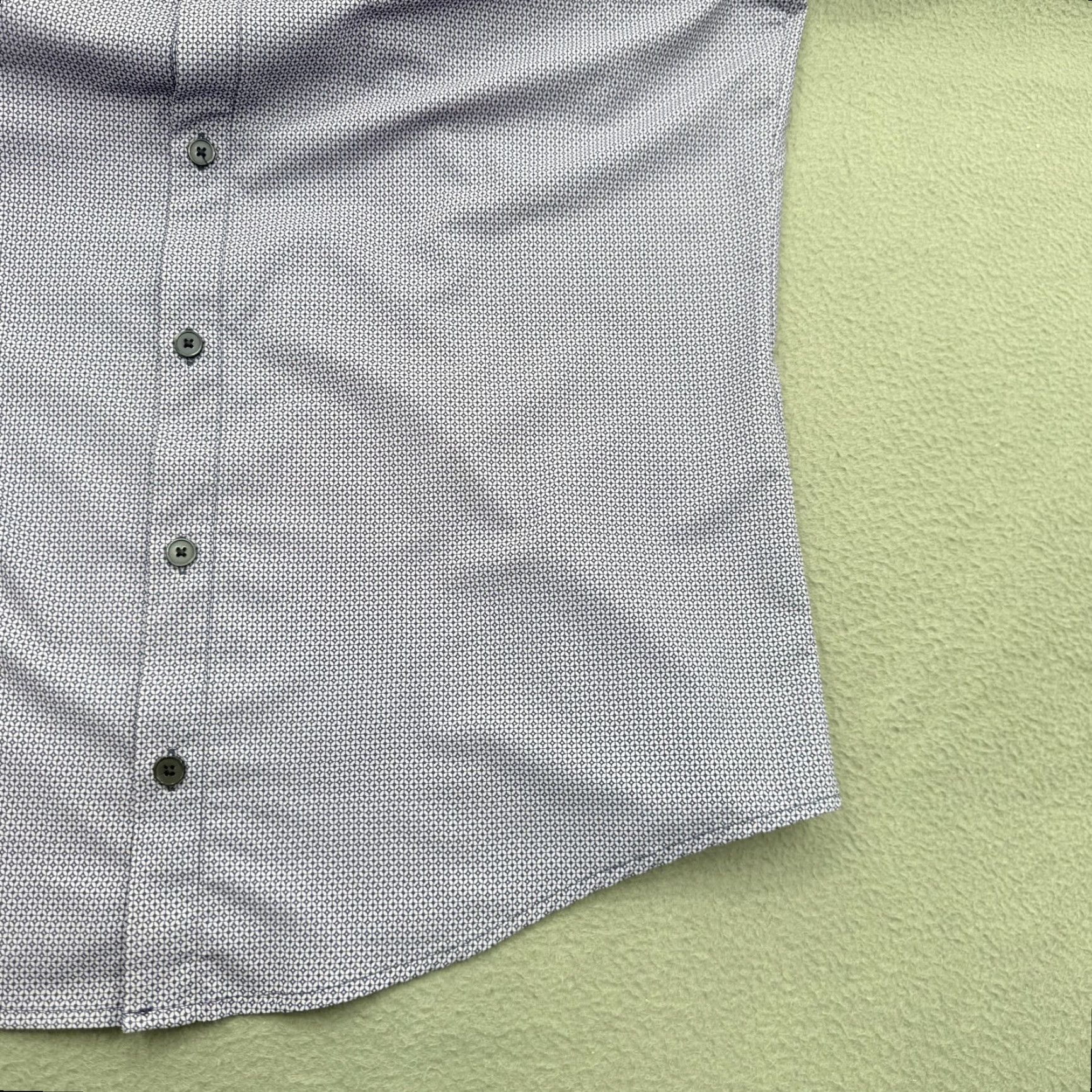 Mizzen+Main Mizzen+Main Shirt Mens Medium Purple Geometric Trim Fit Performance Dress Shirt Size 40R - 7 Thumbnail