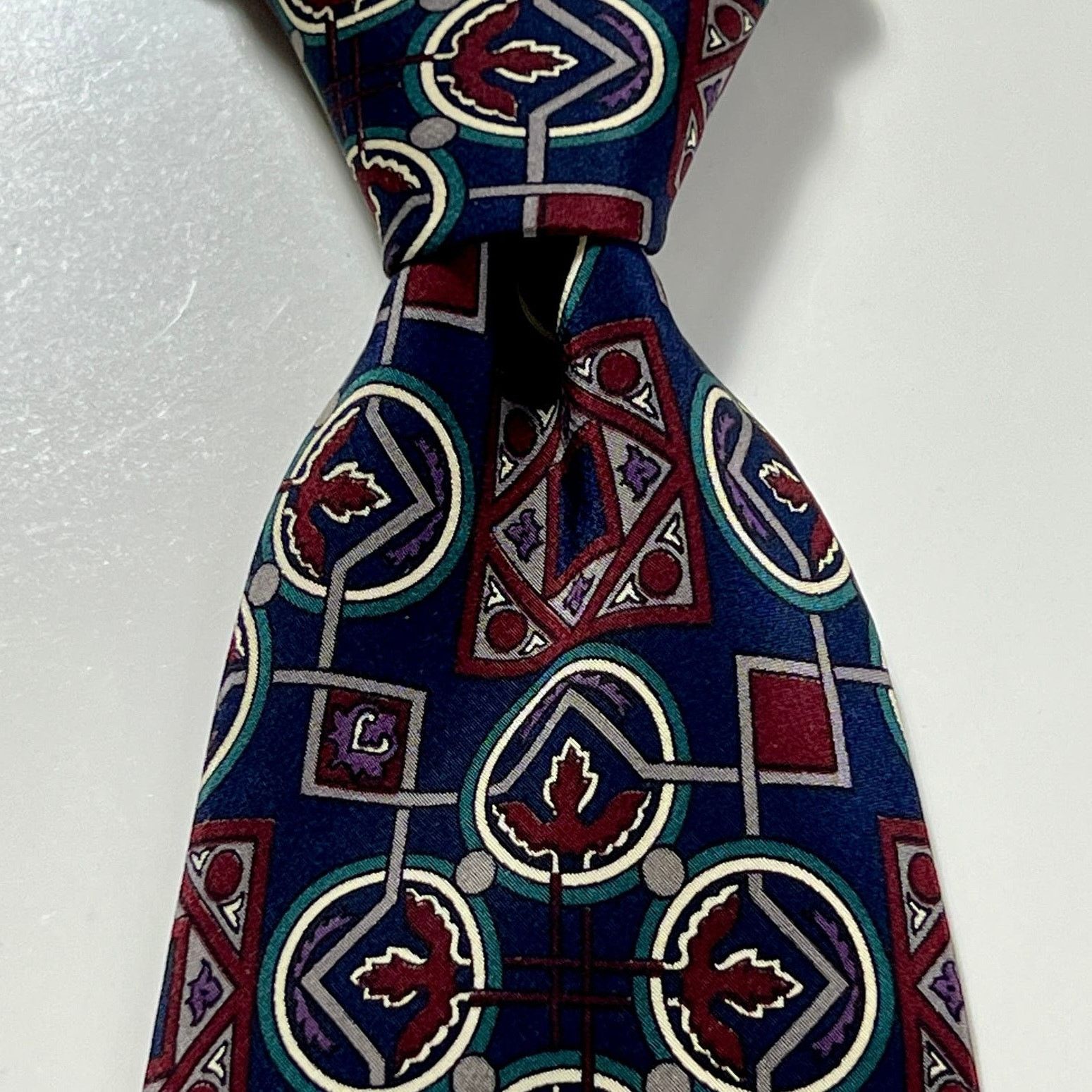 Christian Dior Monsieur Christian Dior Monsieur Tie Red Blue White 100% Silk Necktie Size ONE SIZE - 4 Thumbnail