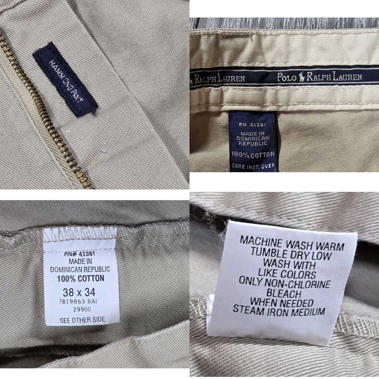 Polo Ralph Lauren VINTAGE Polo Ralph Lauren Mens Pleated Beige Hammond Chino 38x34 actual 36x31 Polo Ralph Lauren Andrew Chino Pant 90s Grunge Preppy Officer Men's Size US M / EU 48-50 / 2 - 8 Thumbnail