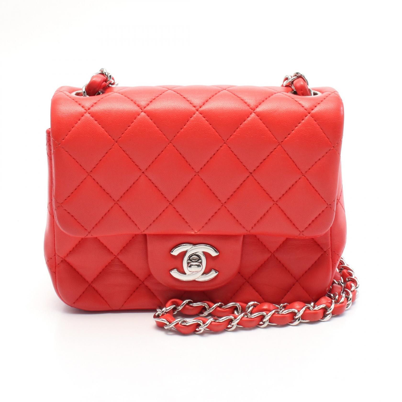 Chanel Chanel Mini Matelasse Leather Shoulder Bag Leather Shoulder Bag A35200 in Red, Women's