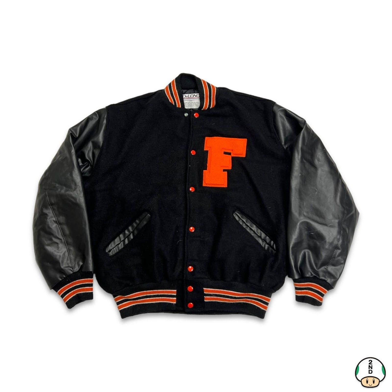 image of Collegiate x Delong Vintage 80's Delong Florida Varsity University Jacket - XL in Black, Men's