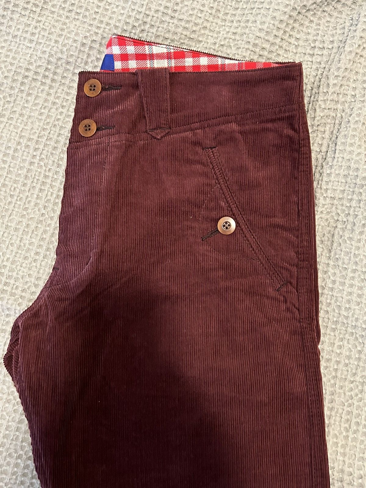 Comme des Garcons Burgundy Junya Watanabe Corduroys Size US 34 / EU 50 - 3 Thumbnail