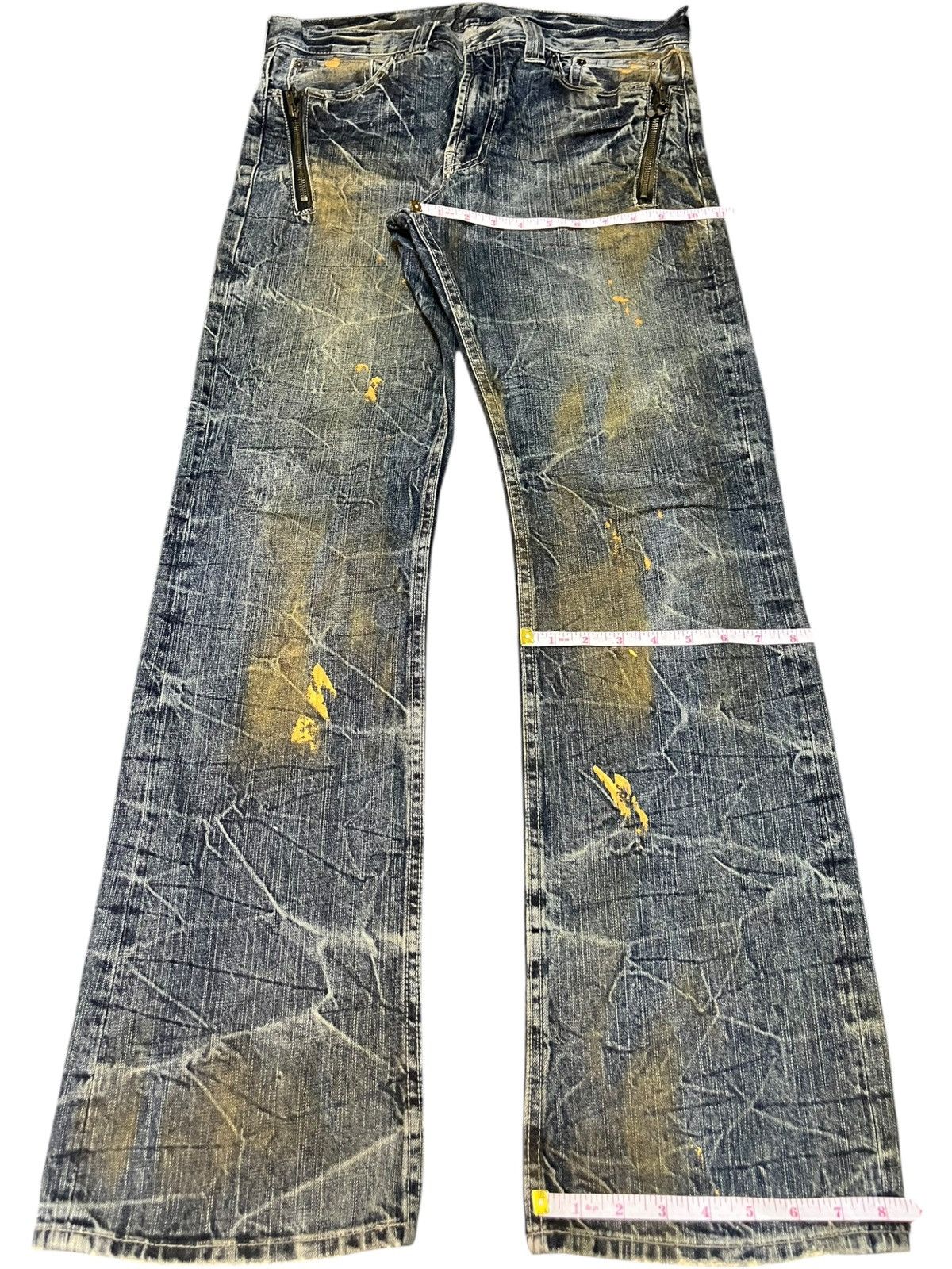 If Six Was Nine Vintage Japanese Brand Rusty Wash Punk Flare Jeans Size US 34 / EU 50 - 8 Thumbnail