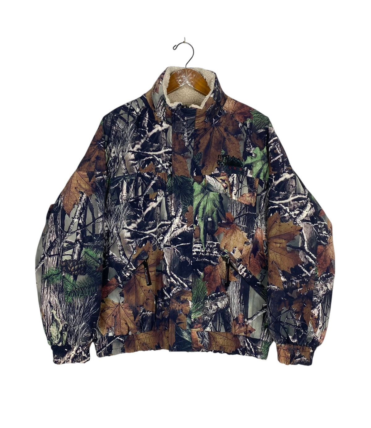 Japanese Brand First Down Reversible Real Tree Camo Deep Pile Boa Jacket Size US S / EU 44-46 / 1 - 2 Thumbnail
