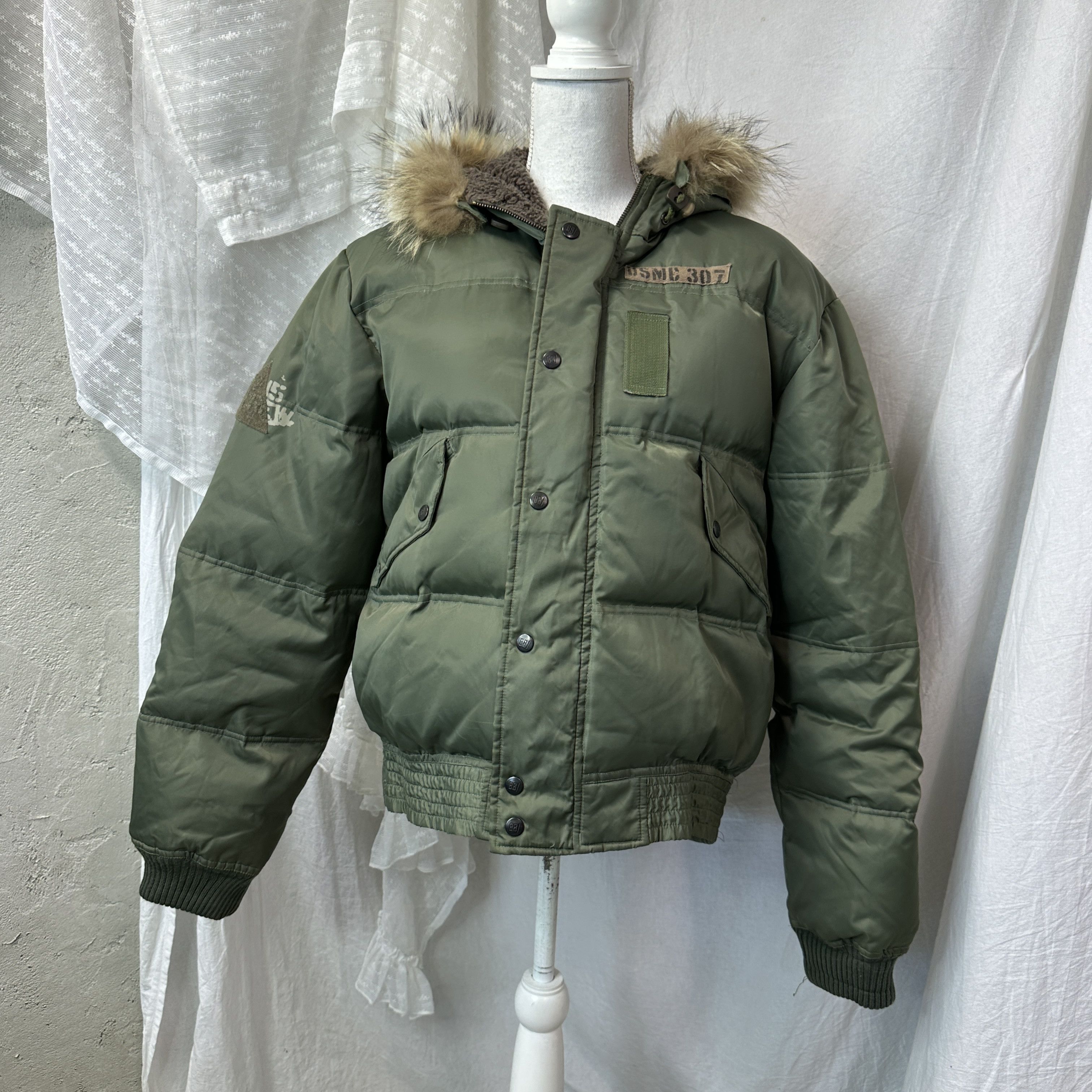 Vintage Vintage Bomb Boogie Real Down Fur Military Bomber Jacket Y2K Size US L / EU 52-54 / 3 - 8 Thumbnail
