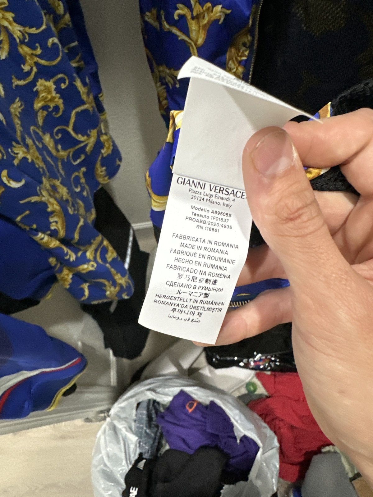 Versace Versace Blue Baroque Windbreaker Size US M / EU 48-50 / 2 - 6 Thumbnail