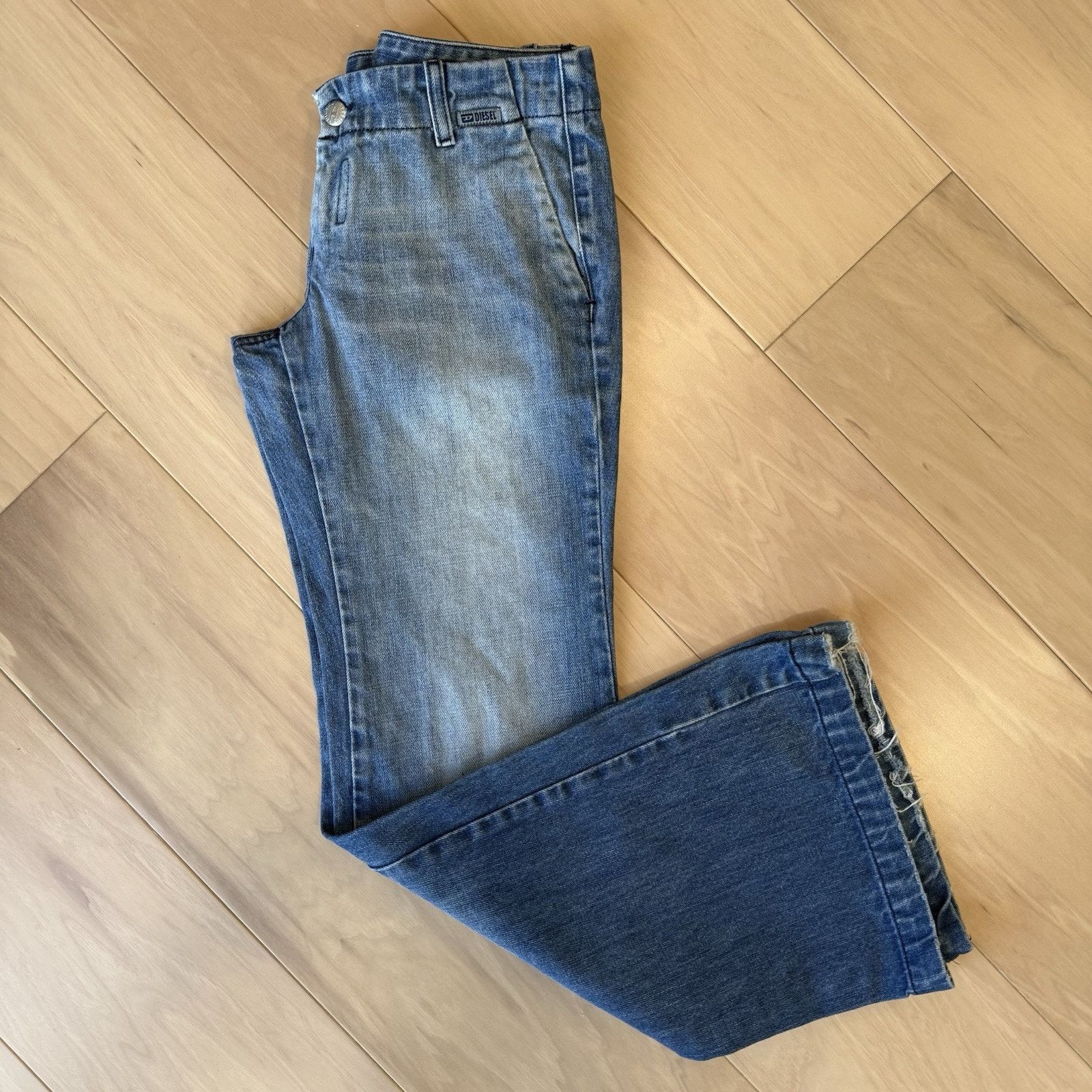 Diesel × Vintage Diesel Flare Jeans Women's 28 Blue Y2K Glam Boho Party Size 28" / US 6 / IT 42 - 2 Thumbnail