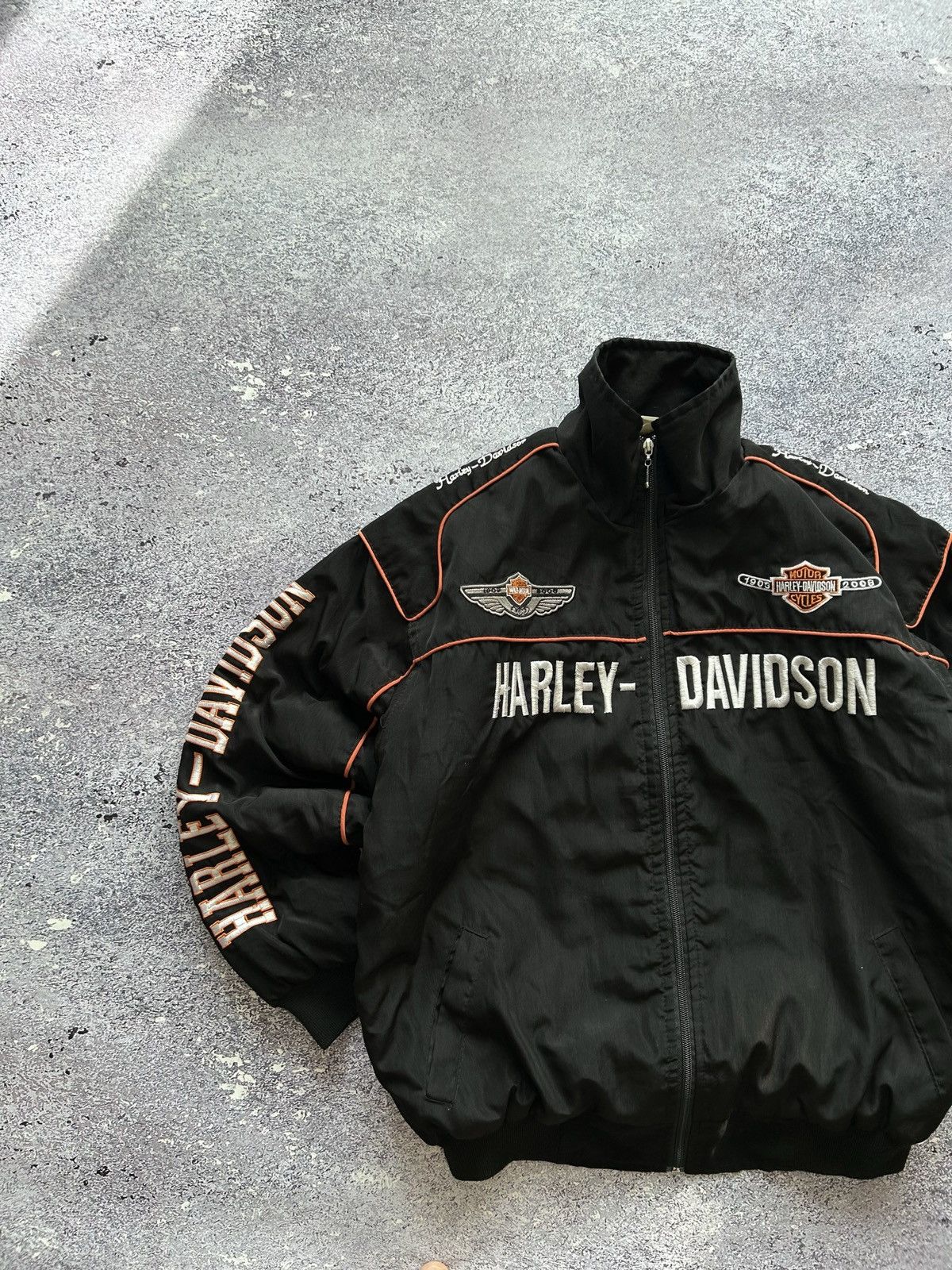 Harley Davidson × Vintage Vintage Harley Davidson Racing Jacket Bomber Moto Bike Size US M / EU 48-50 / 2 - 3 Thumbnail
