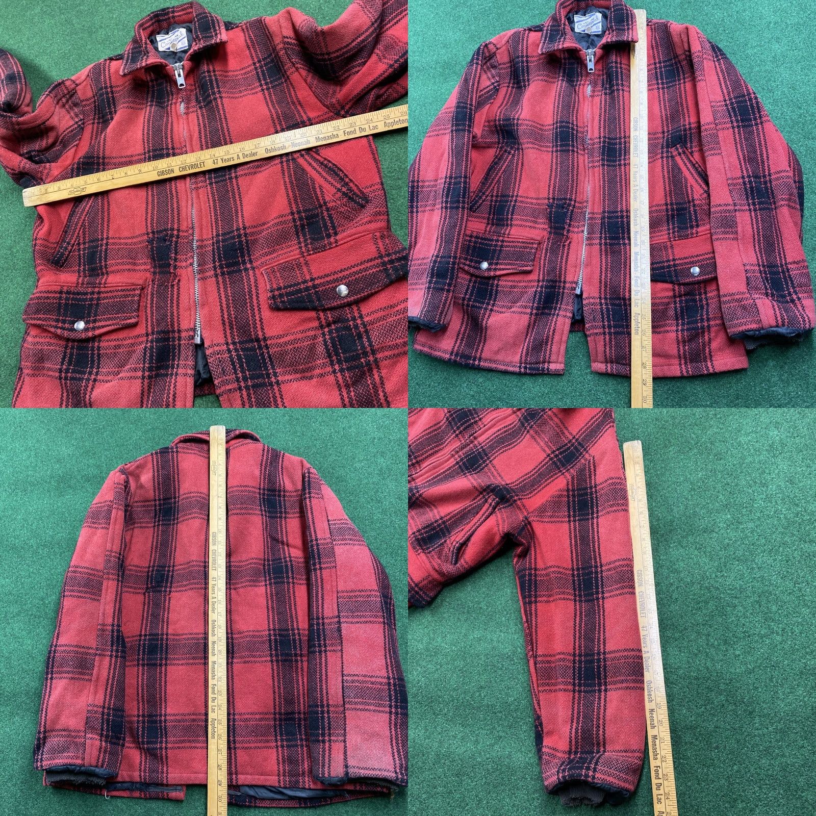 Vintage VINTAGE Heavy Wool Jacket Mens L Red Plaid 50S 60S Insulated Quilted Zip Coat Size US L / EU 52-54 / 3 - 8 Thumbnail