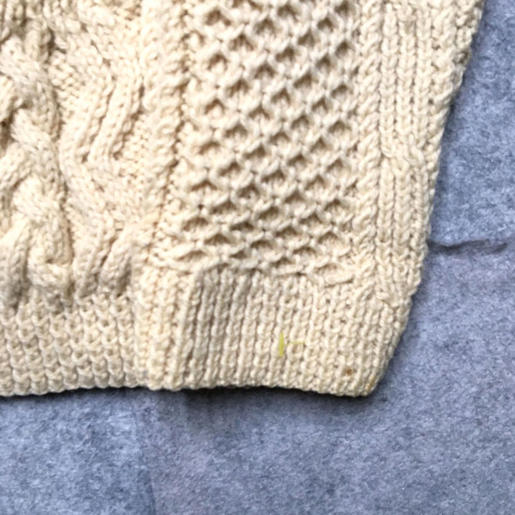 Vintage Cable Knit Cardigan Sweater Mens Medium White Heavyweight V-Neck Fisherman Irish Size US M / EU 48-50 / 2 - 2 Thumbnail