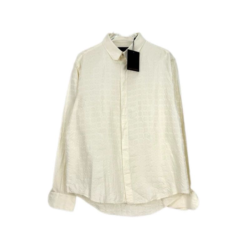 Louis Vuitton Louis Vuitton Beige silk shirt with full print of old flowe Size US XS / EU 42 / 0 - 1 Thumbnail