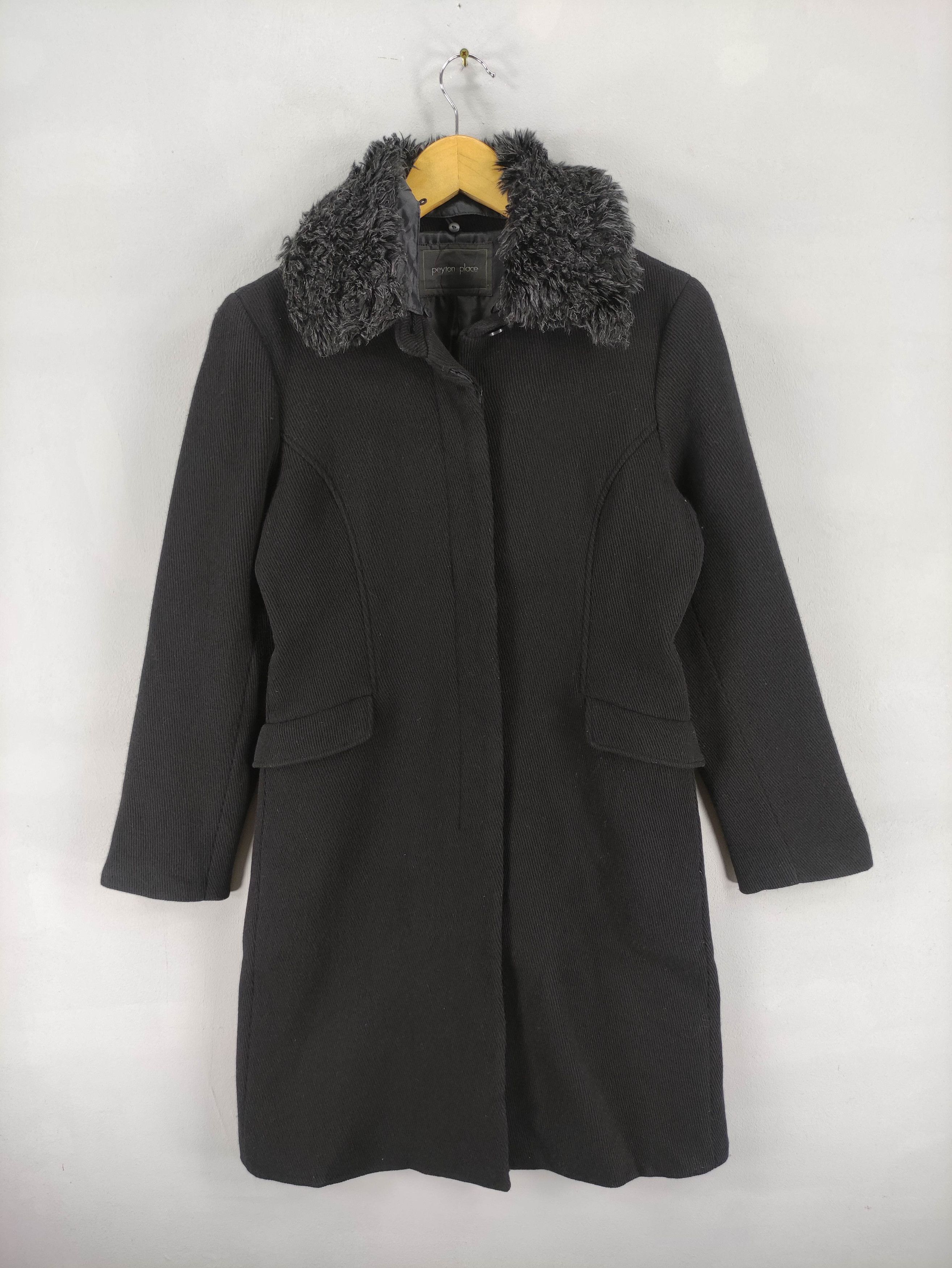 Japanese Brand Vintage Payton Place By Ppfm Black Wool Long Jacket Size S / US 4 / IT 40 - 1 Thumbnail