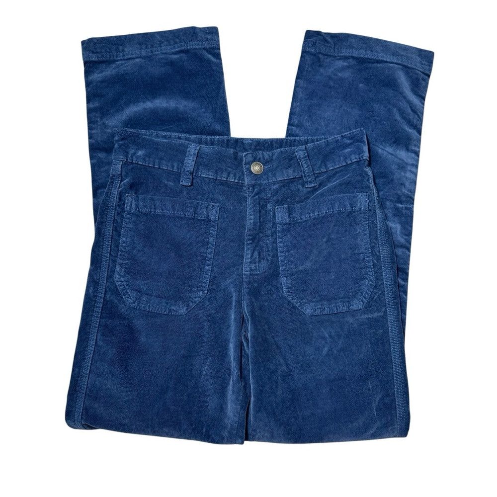 Free People New Free People High Time Velvet Kick Flare Crop Blue Pants Size 25" / US 0 / IT 36 - 5 Thumbnail