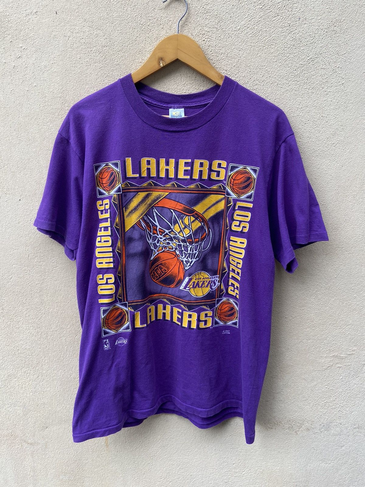 NBA 🔥 Vintage 90s Vintage LA Lakers t shirt NBA Size US L / EU 52-54 / 3 - 1 Thumbnail