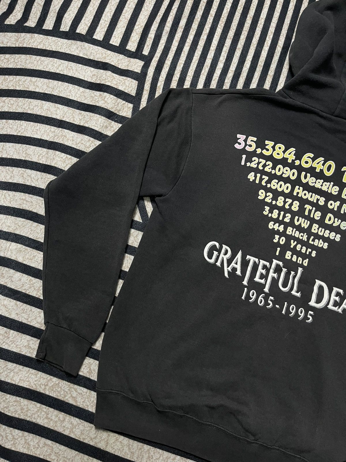 Band Tees VINTAGE 1996 GRATEFUL DEAD TOUR STATS ZIPPER HOODED RARE Size US M / EU 48-50 / 2 - 11 Thumbnail
