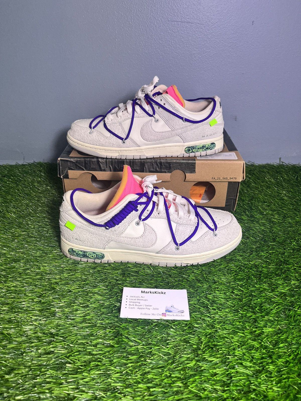 Pre-owned Nike X Off White Nike Dunk Low Off White Lot 15 Of 50 Size 11 Shoes In Grey
