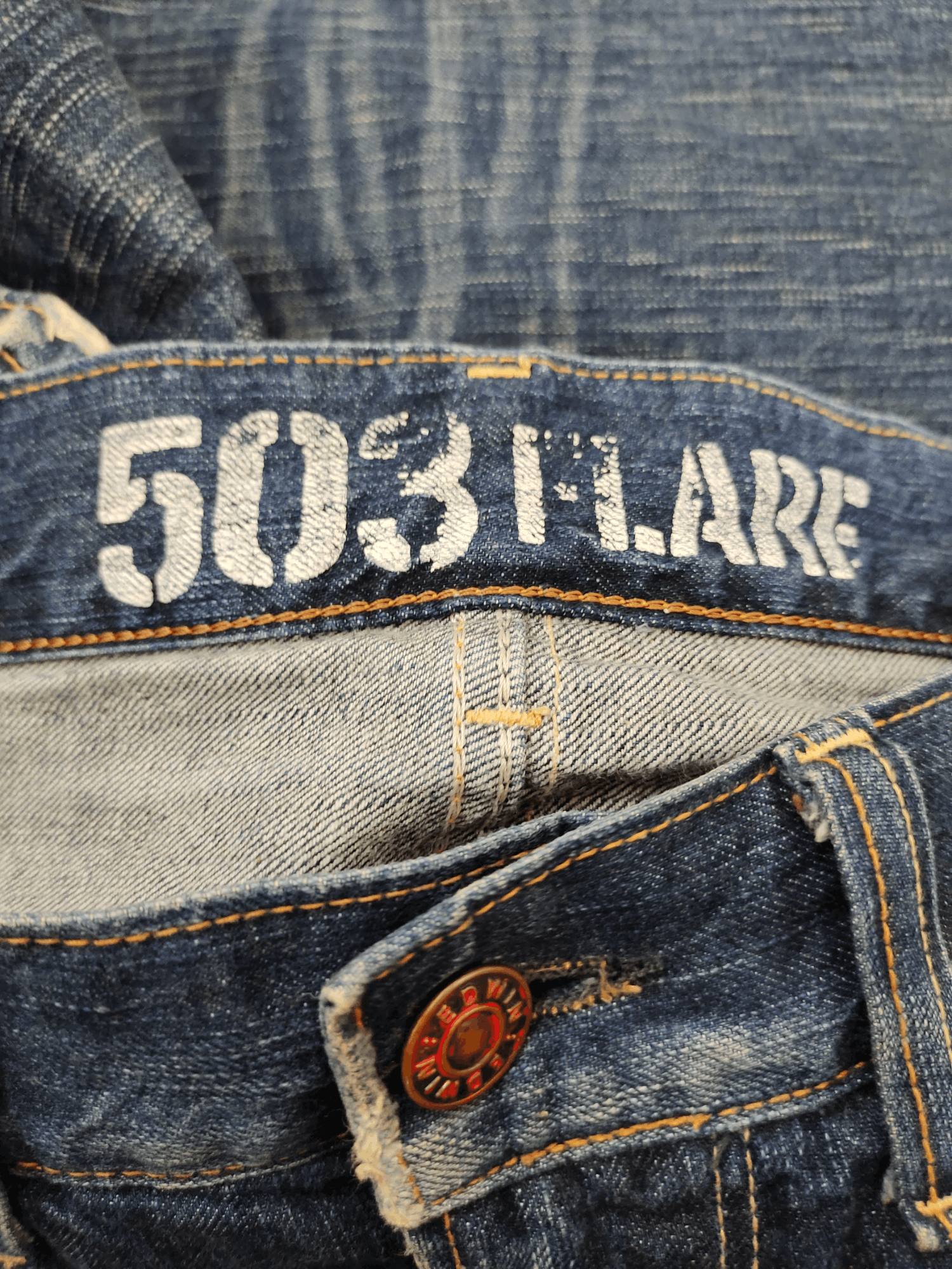 If Six Was Nine Flare Jean Edwin 503 Flare Clawmark Denim Bootcut Mudmax Goa Size US 34 / EU 50 - 20 Thumbnail