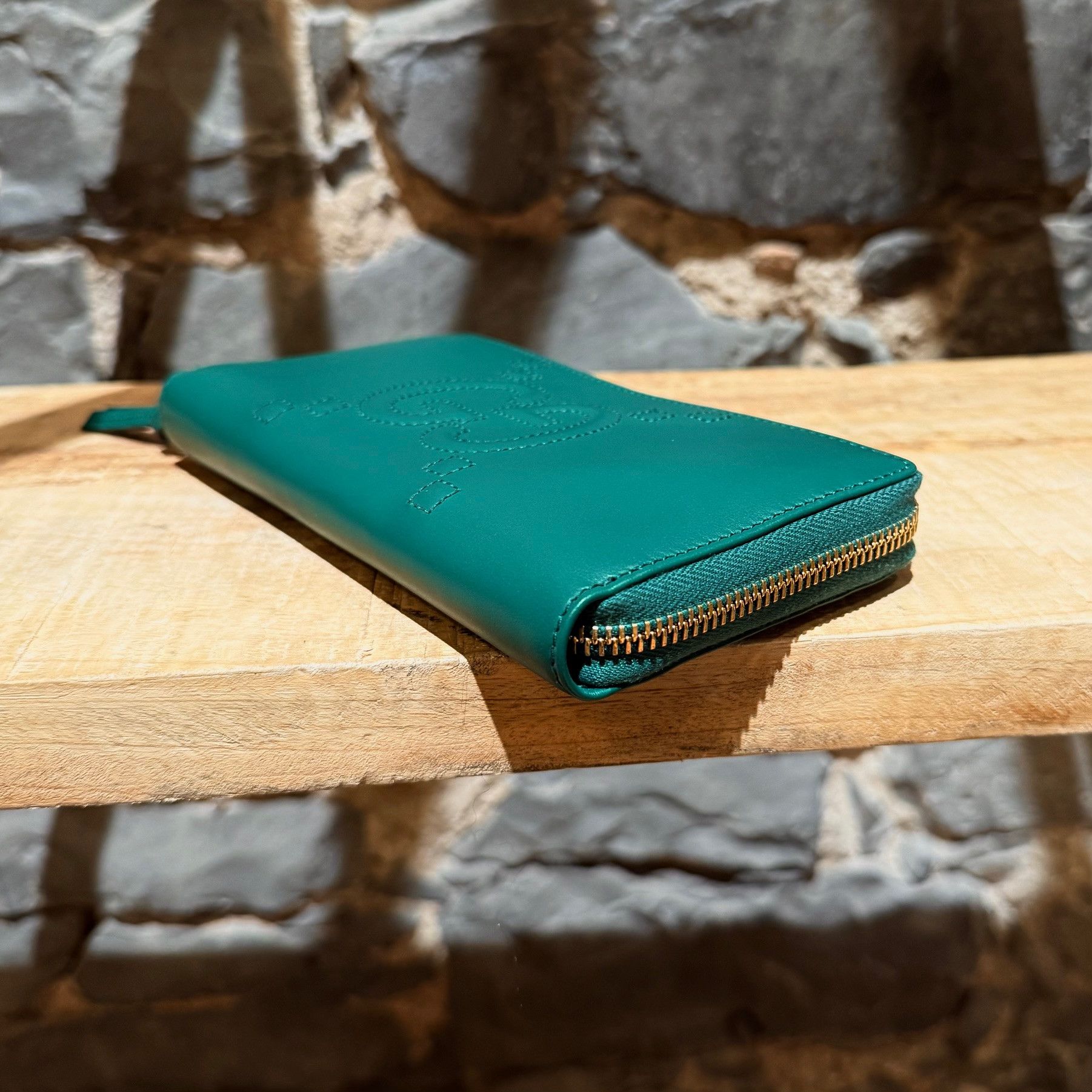 Gucci Gucci Green Leather Jumbo GG Embossed Apollo Zip Wallet Size ONE SIZE - 5 Thumbnail
