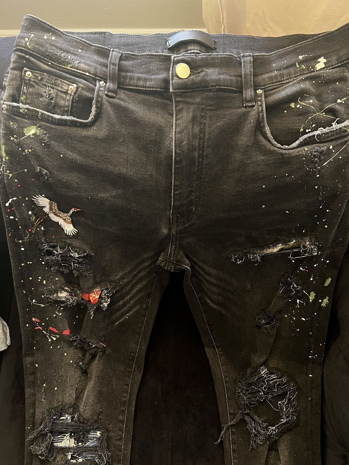Amiri Amiri Bird Art Patch, Paint Splatter Denim Size US 34 / EU 50 - 6 Thumbnail