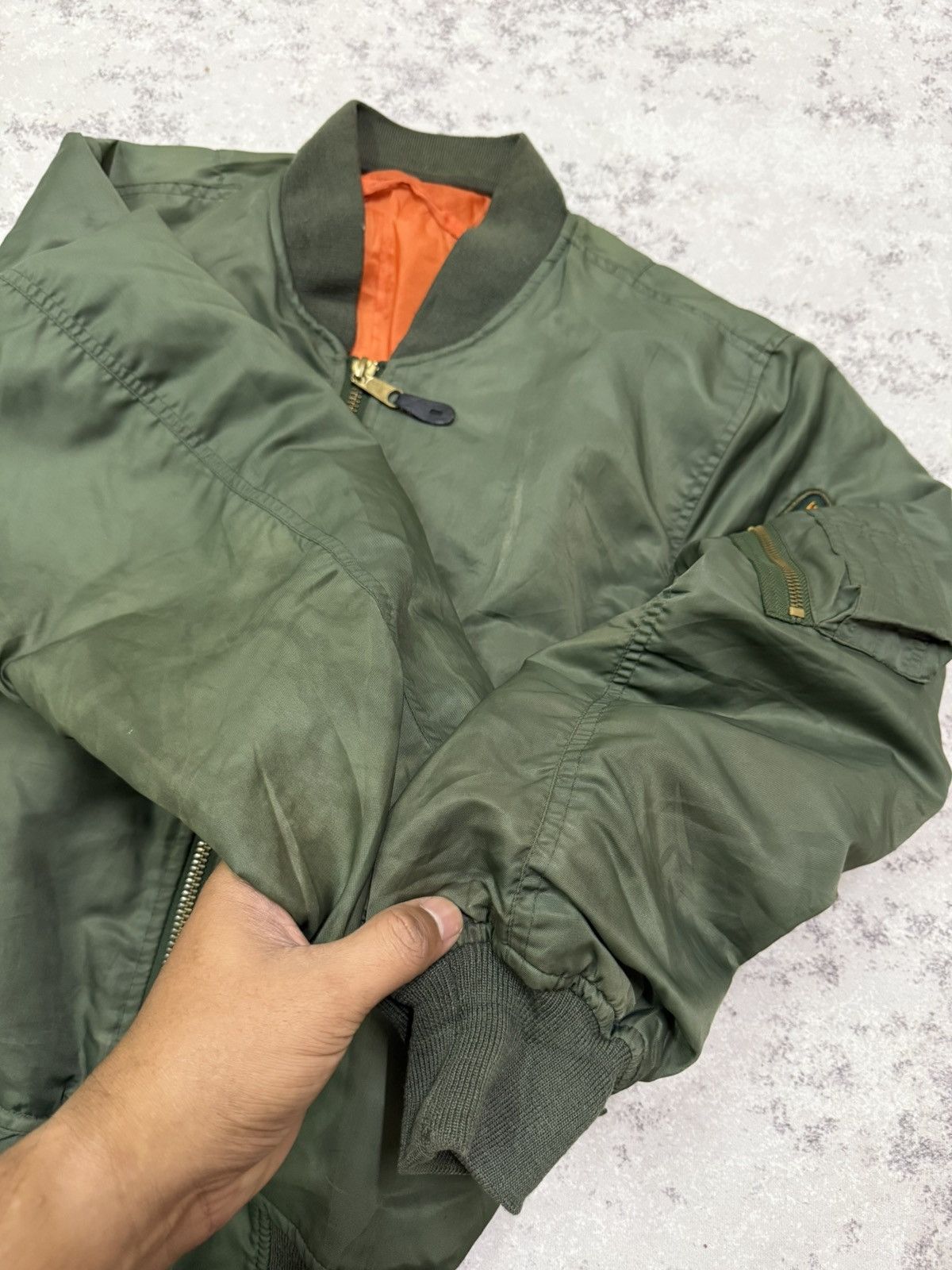 Vintage Air Force MA-1 Flight Jacket GSDF JPN patches on the sleeve Size US M / EU 48-50 / 2 - 18 Thumbnail