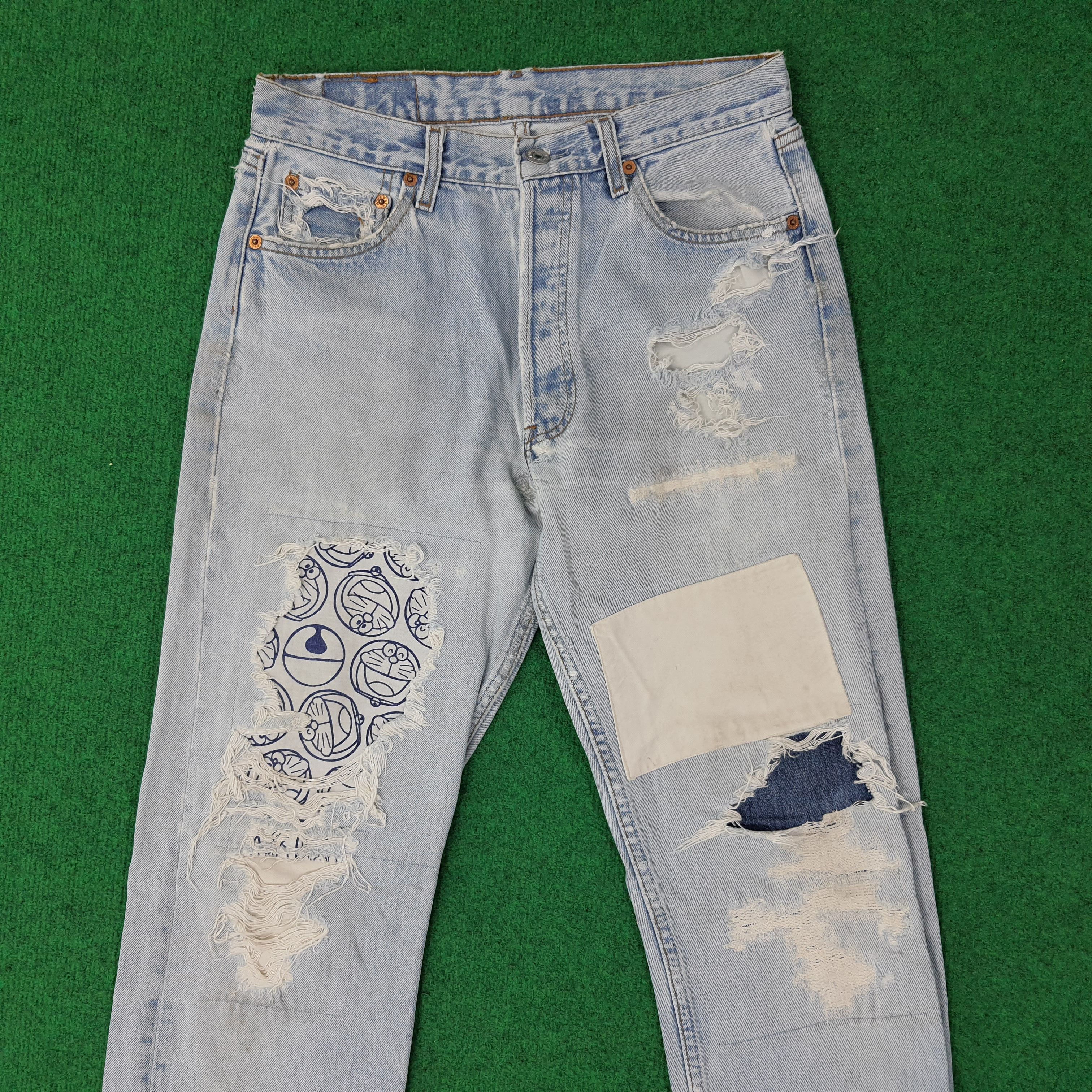 Levi's Vintage Levi's Distressed Doraemon Patchwork Jean C252N17 Size US 28 / EU 44 - 2 Thumbnail