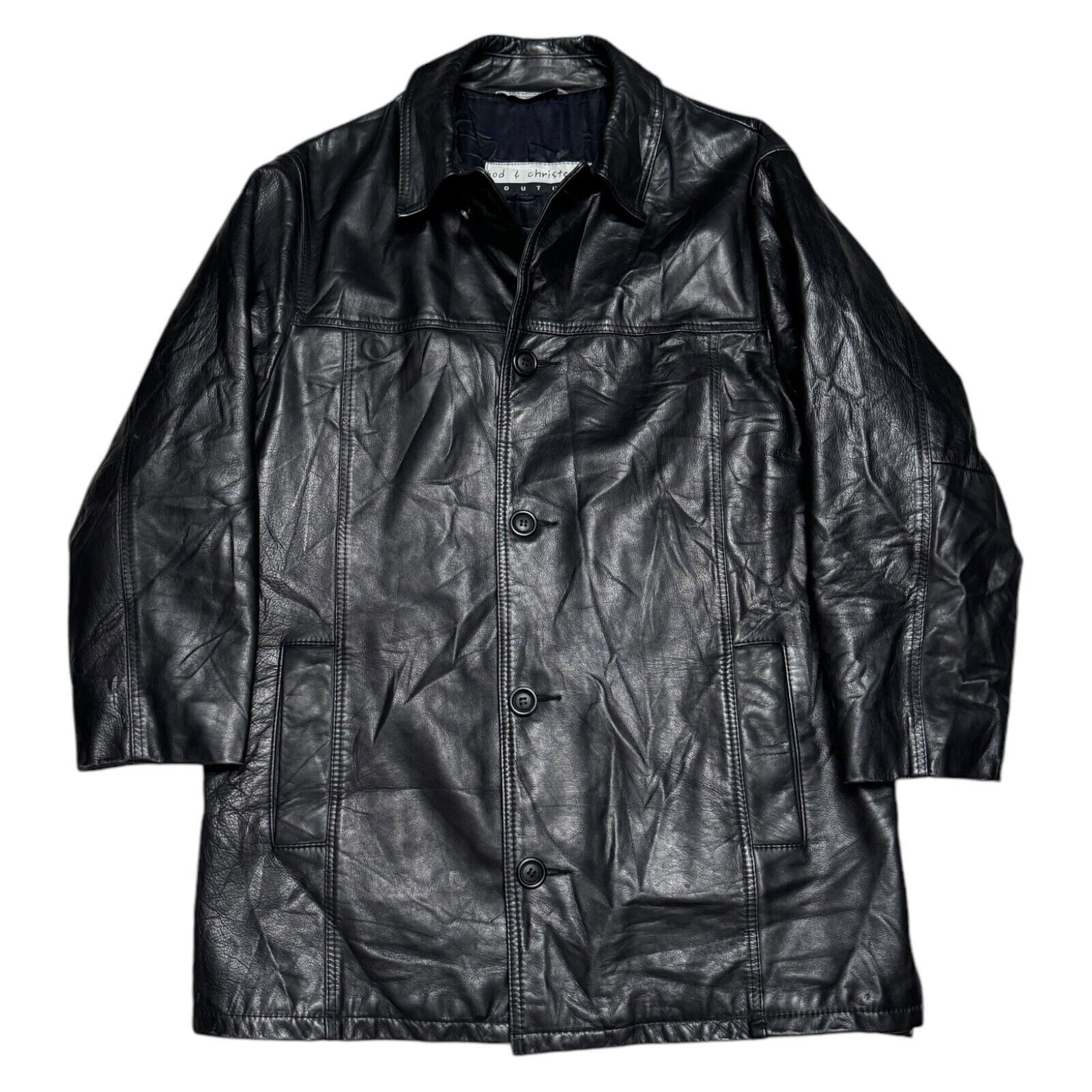 Leather Bod & Christensen Couture GENUINE LEATHER Vintage Y2K Coat Size XL / US 12-14 / IT 48-50 - 5 Thumbnail
