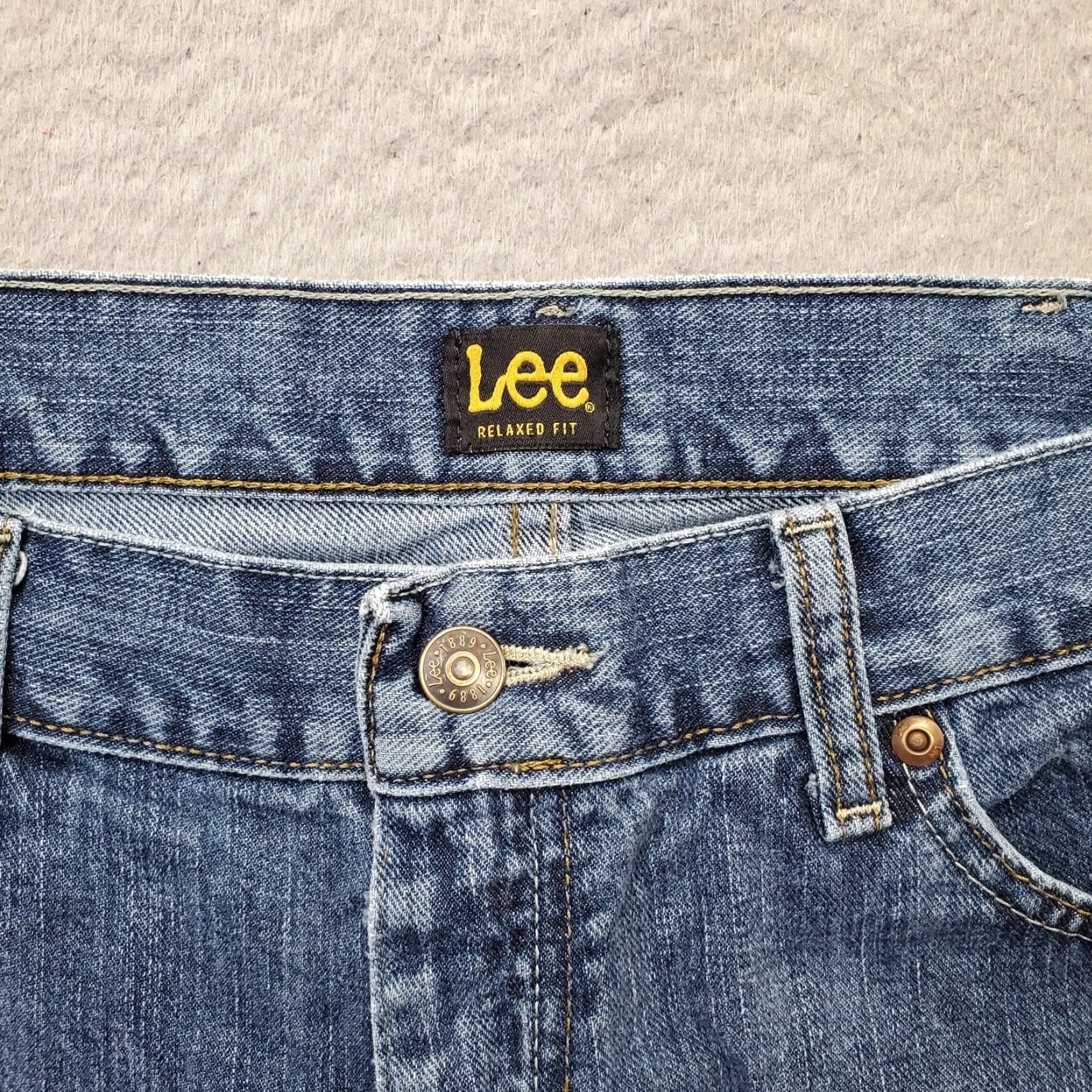 Lee Lee Jeans Mens 38x30 Blue Denim Relaxed Fit Straight Leg 2055526 Size US 38 / EU 54 - 7 Thumbnail