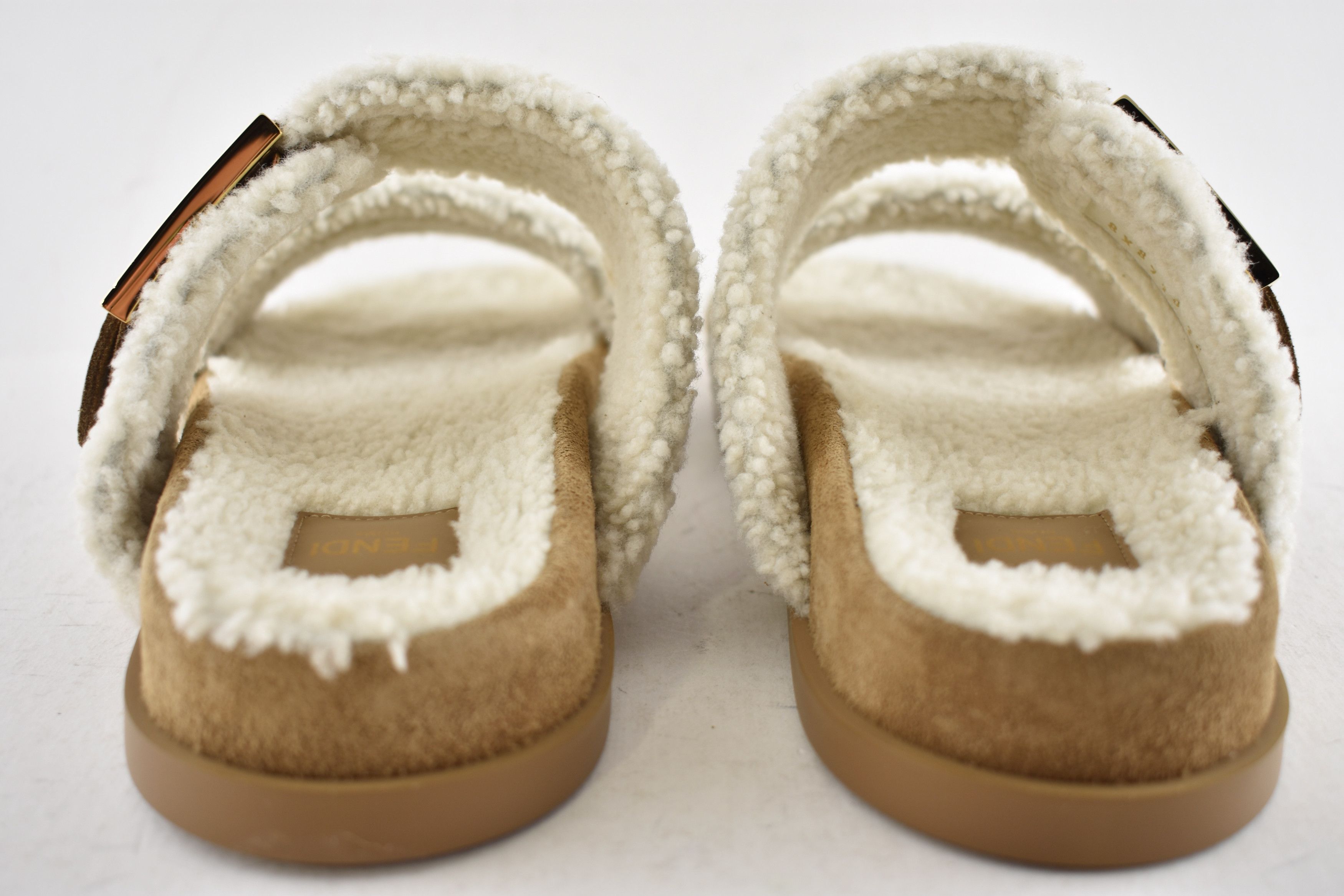 Fendi Fendi Feel Slide Shearling Fur Logo FF Mule Flat Sandal 37 Size US 7 / IT 37 - 20 Thumbnail