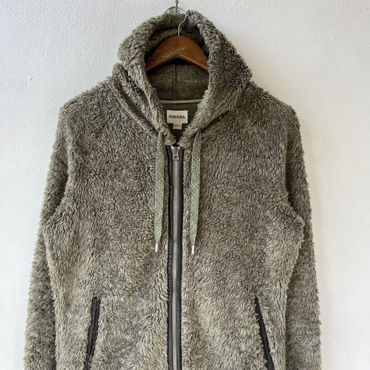 Diesel Diesel Made in Italy Fuzzy Boa Hoodie Olive Green Y2K Size US S / EU 44-46 / 1 - 6 Thumbnail