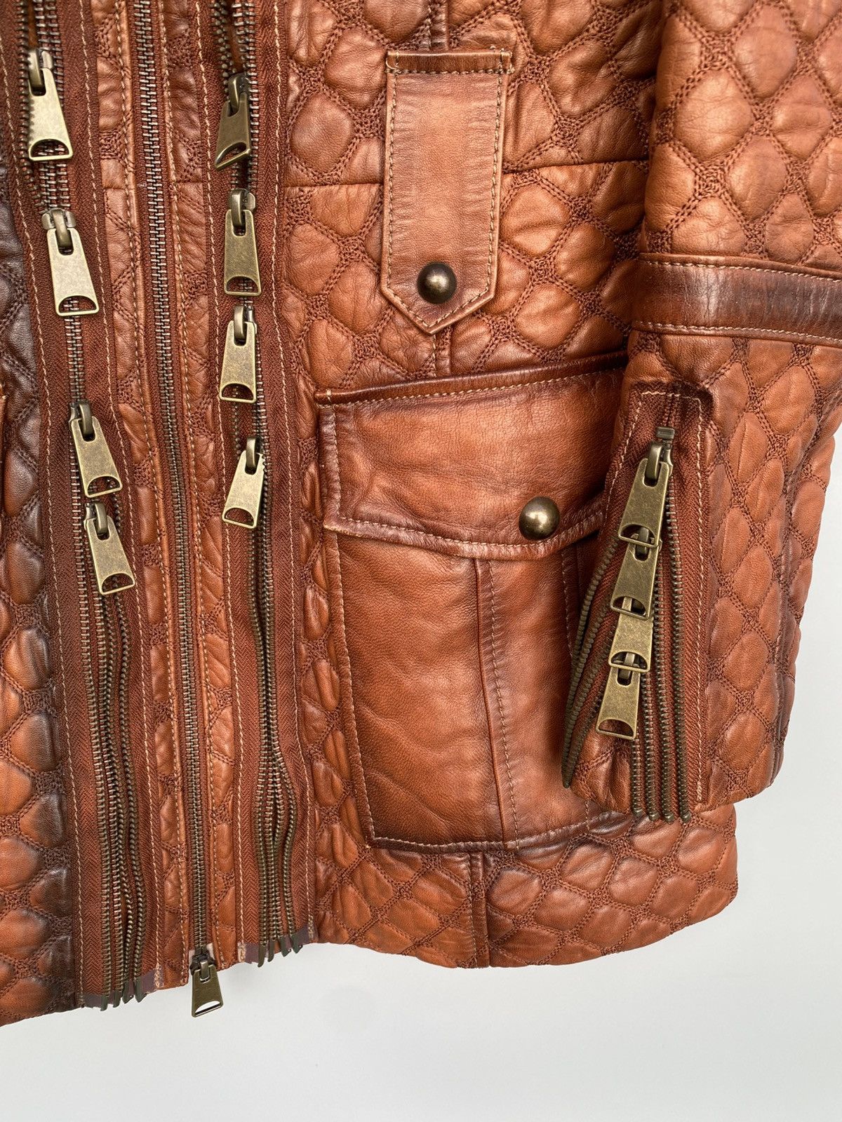 Other Don Vanquisher- Multi Zip Quilted Leather Jacket Size US S / EU 44-46 / 1 - 16 Thumbnail