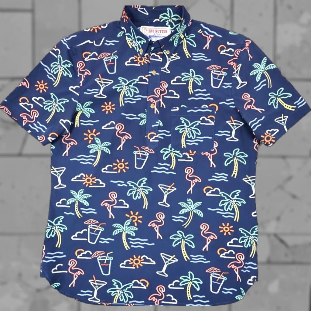 Chubbies Chubbies The Nutter Popover Shirt Mens L Blue Casual Polo 90s Beach Hawaii Novelty Art Colorful USA Size US L / EU 52-54 / 3 - 1 Thumbnail