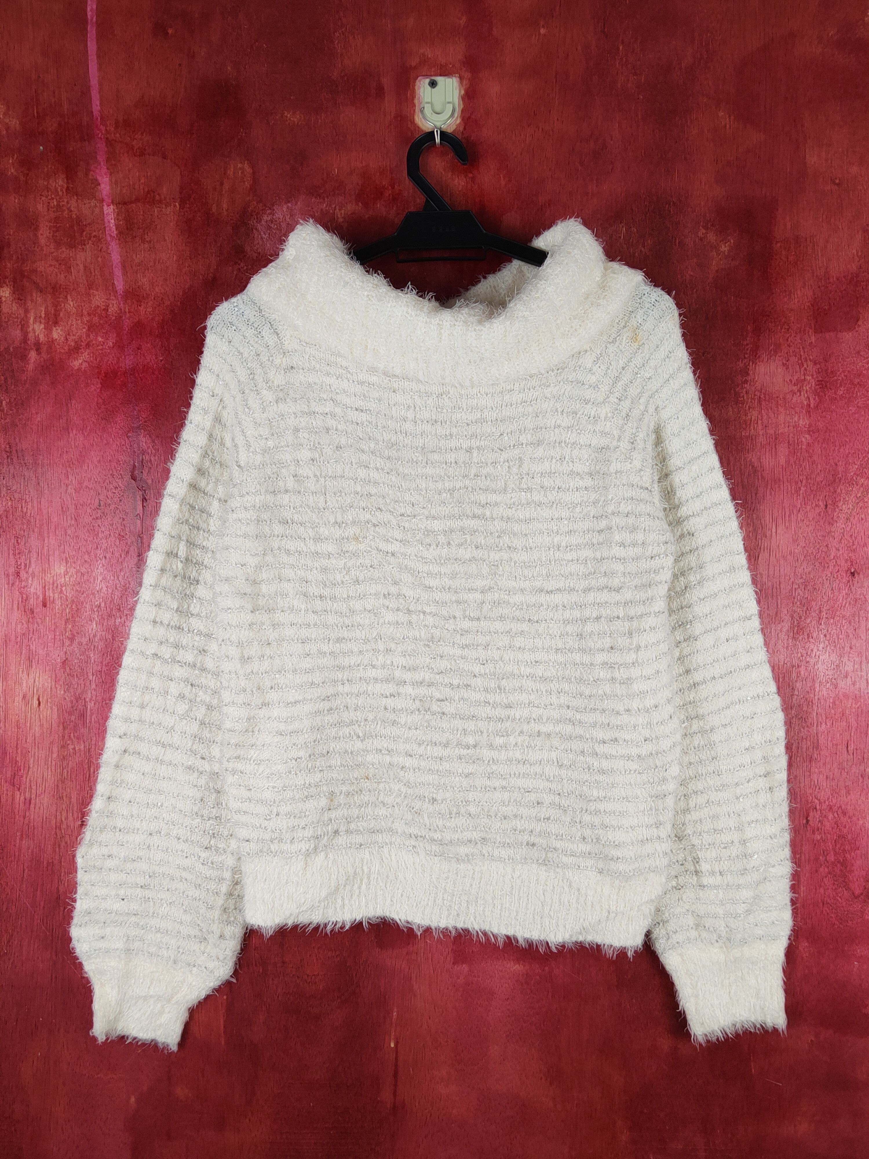 Aran Isles Knitwear Vis Cream Shag Shaggy Fur Mohair Knitwear #S1940 Size M / US 6-8 / IT 42-44 - 7 Thumbnail