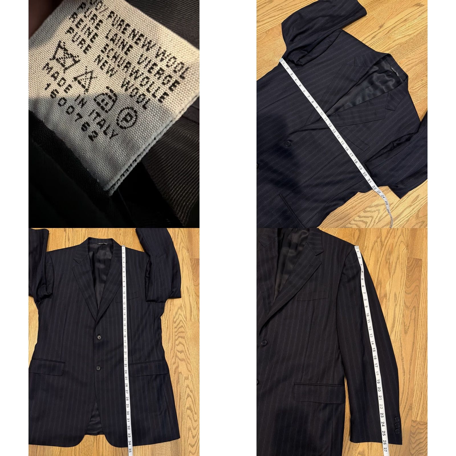 Canali CANALI 2 Piece Suit Wool Blue Stripe 100% Wool 52L Regular Italian Made In Italy Men Jacket & Pants 35x31 Size 52R - 8 Thumbnail