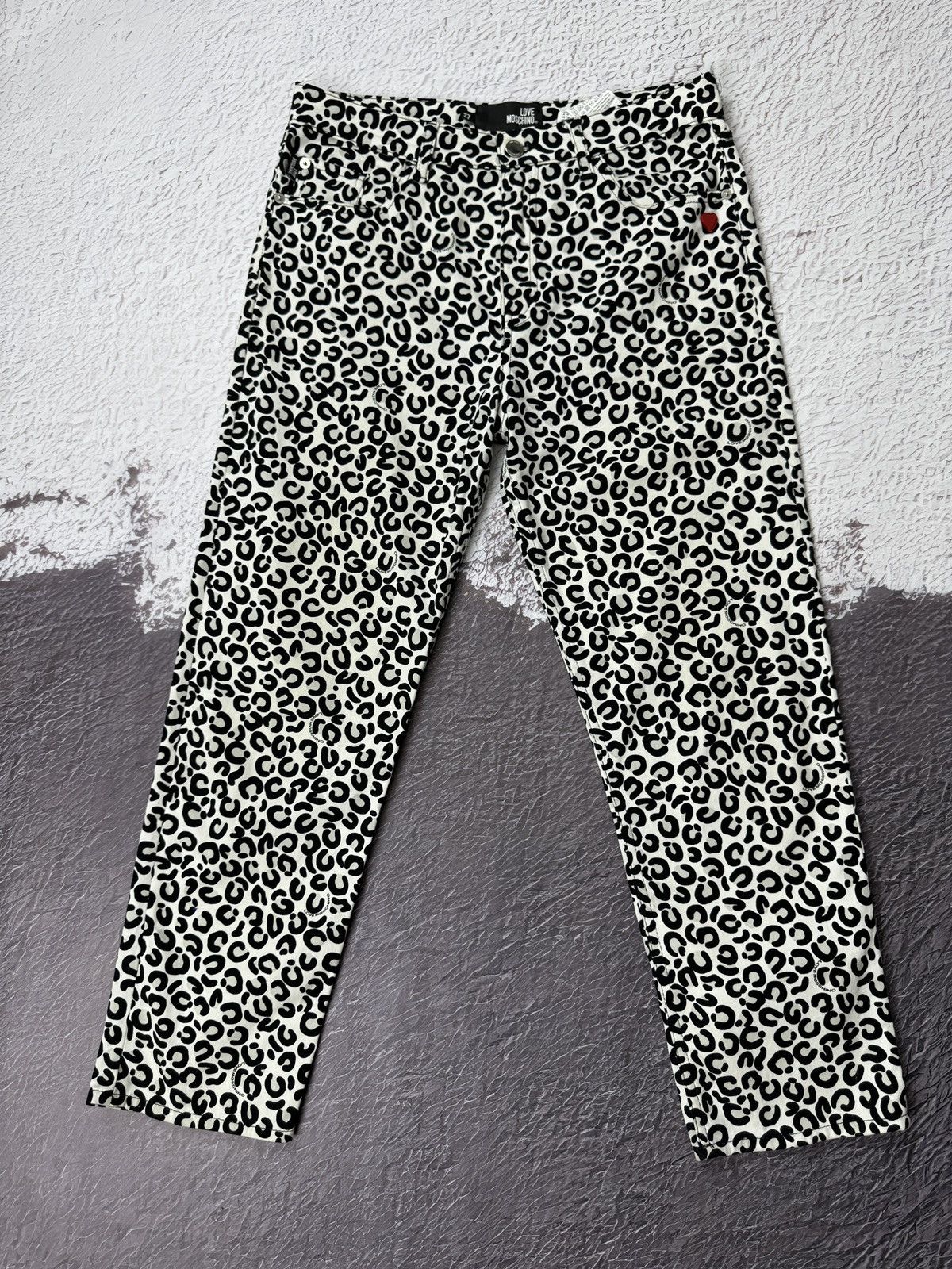 Love Moschino Love Moschino Leopard allover pattern jeans pants trousers Size 27" / US 4 / IT 40 - 1 Thumbnail