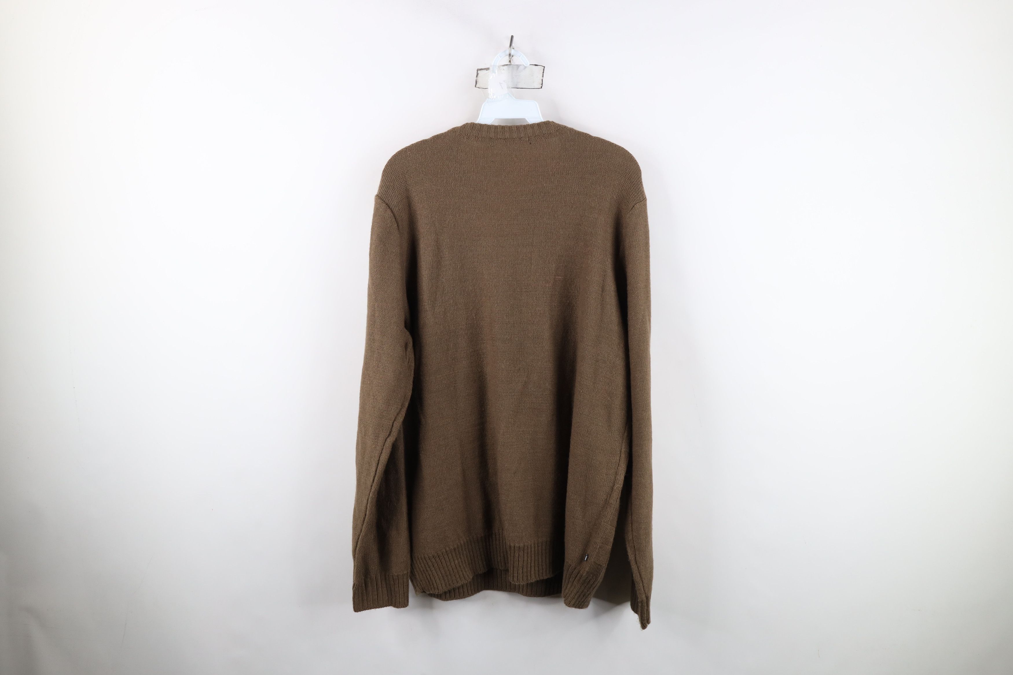 Vintage Vintage 90s Streetwear Checkered Knit Crewneck Sweater Brown Size US XL / EU 56 / 4 - 11 Thumbnail