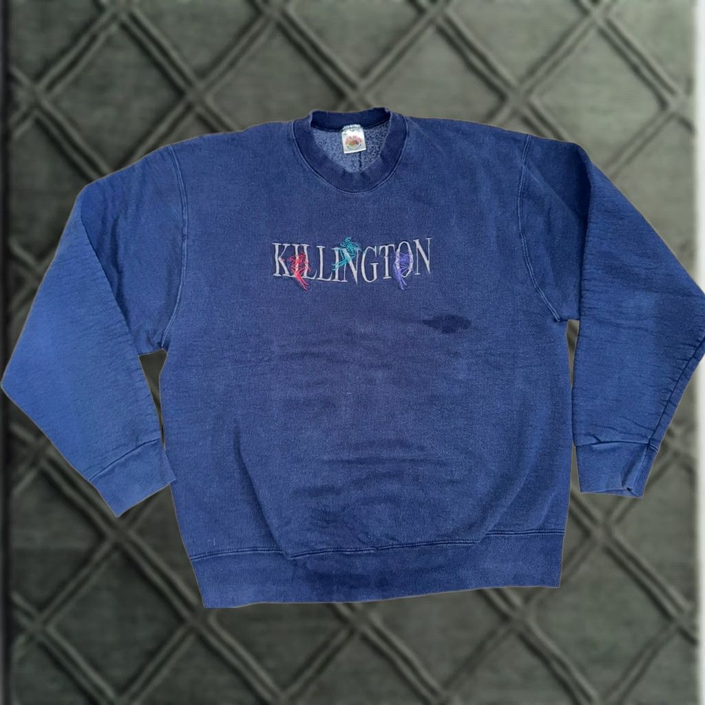 Fruit Of The Loom Vintage Killington Vermont Ski Navy Blue Crewneck Sweatshirt XL Long Sleeve Size US XL / EU 56 / 4 - 1 Thumbnail