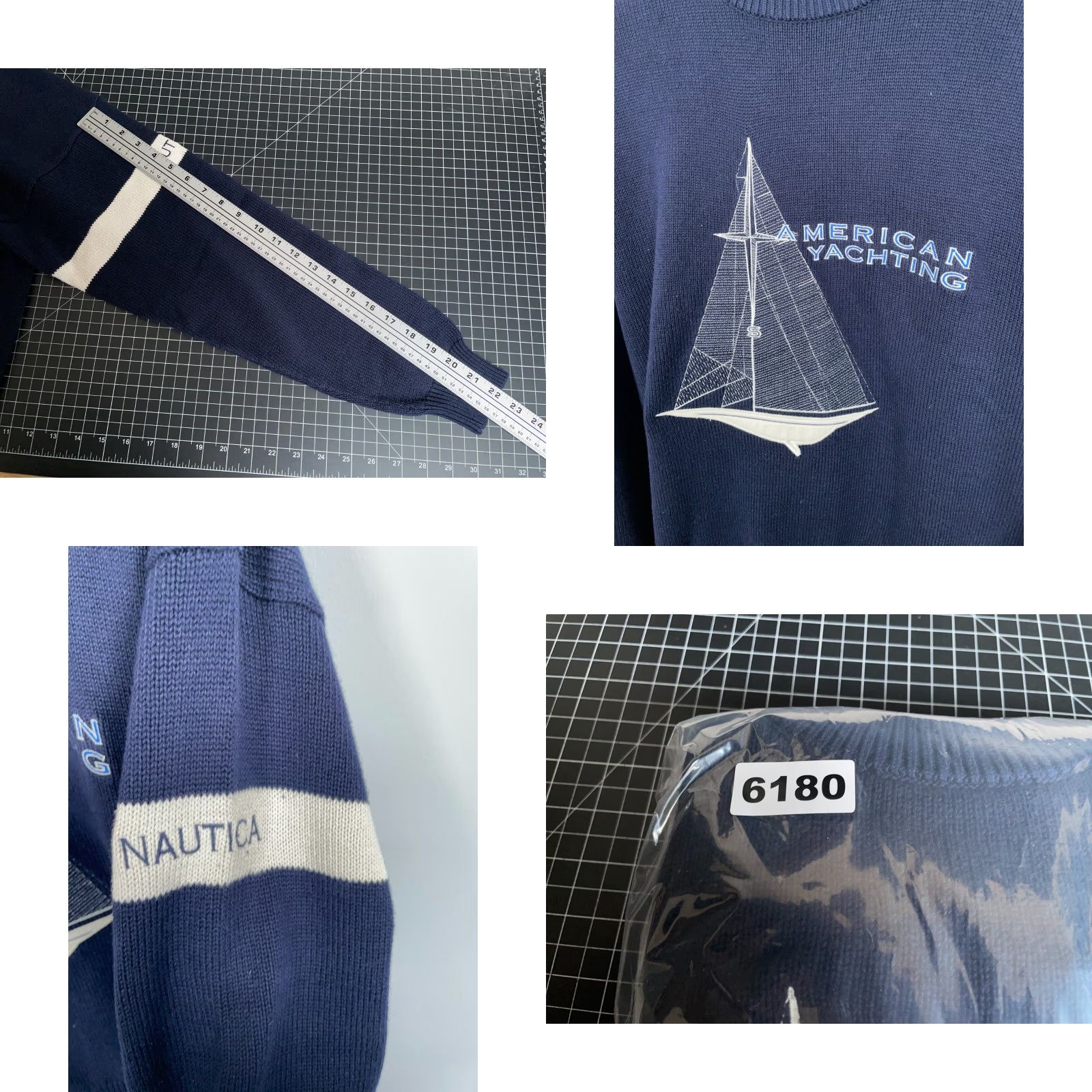 Nautica VINTAGE Nautica Yachting Sweater Shirt Mens Adult Small Dark Blue Embroidered Sailboat Knit 90s Nautical Pullover Size US S / EU 44-46 / 1 - 8 Thumbnail