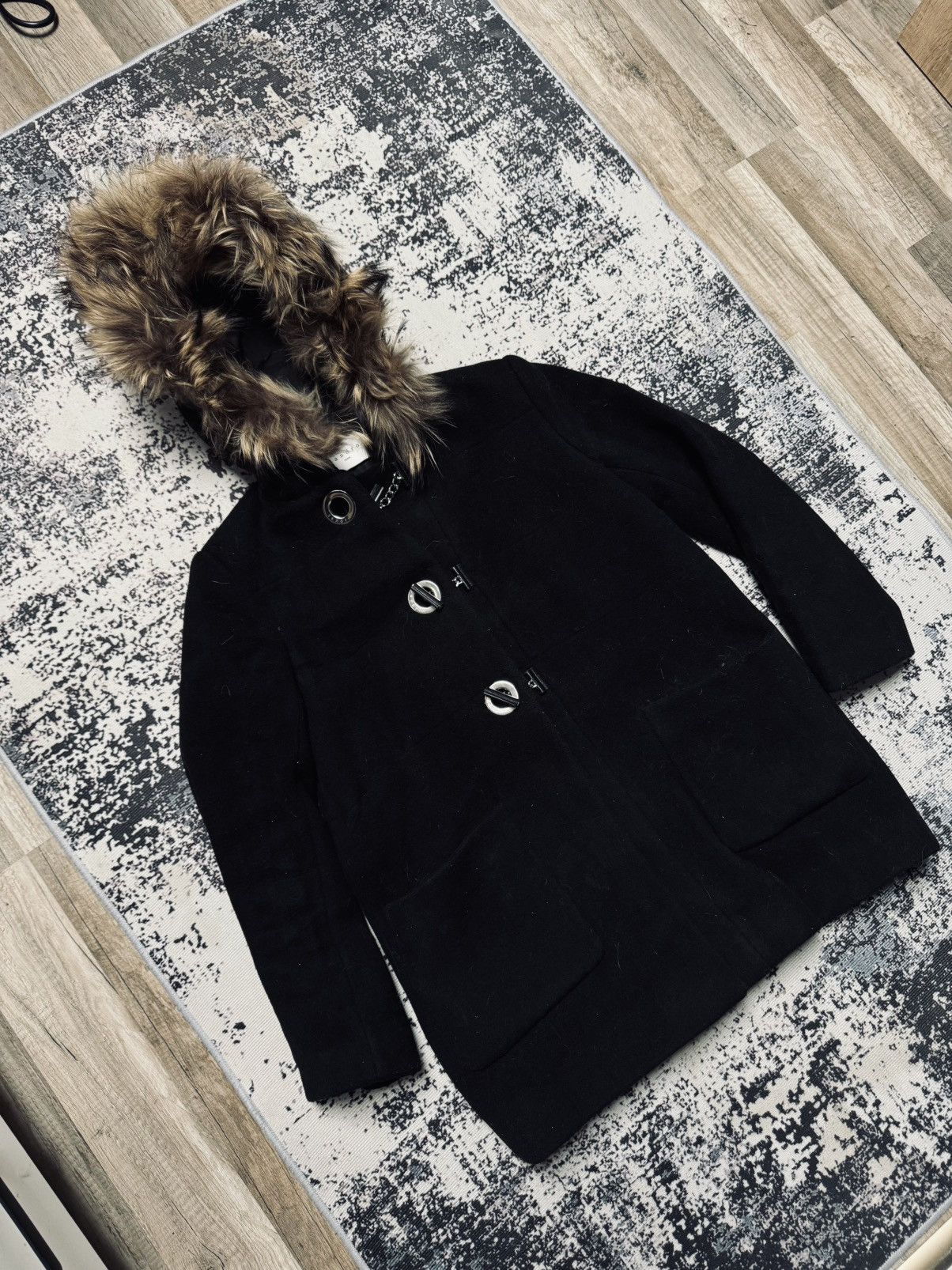 Sandro Sandro Wool Coat women black 38 M Size US M / EU 48-50 / 2 - 2 Thumbnail