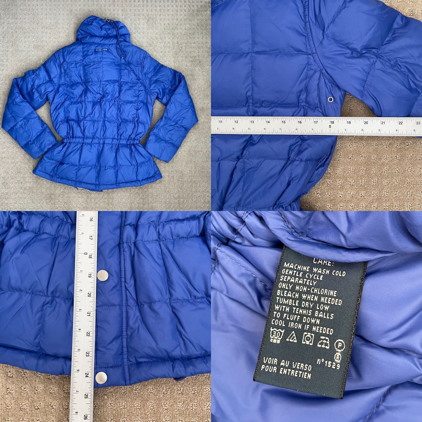 Ralph Lauren Ralph Lauren Women Royal Blue Down Puffer Jacket Full Zip Snow Size S / US 4 / IT 40 - 8 Thumbnail