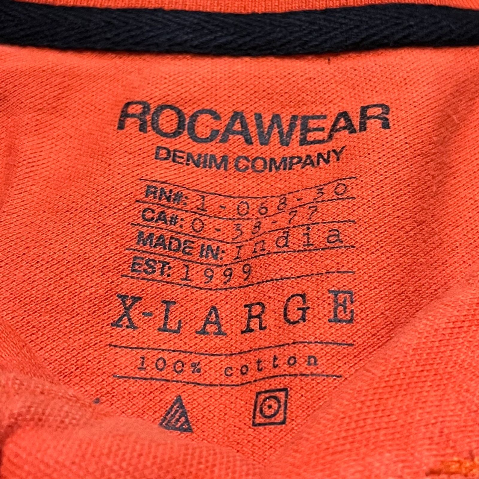 Rocawear Y2K Rocawear White Chest Logo Solid Orange Polo Shirt XL Size US XL / EU 56 / 4 - 4 Thumbnail