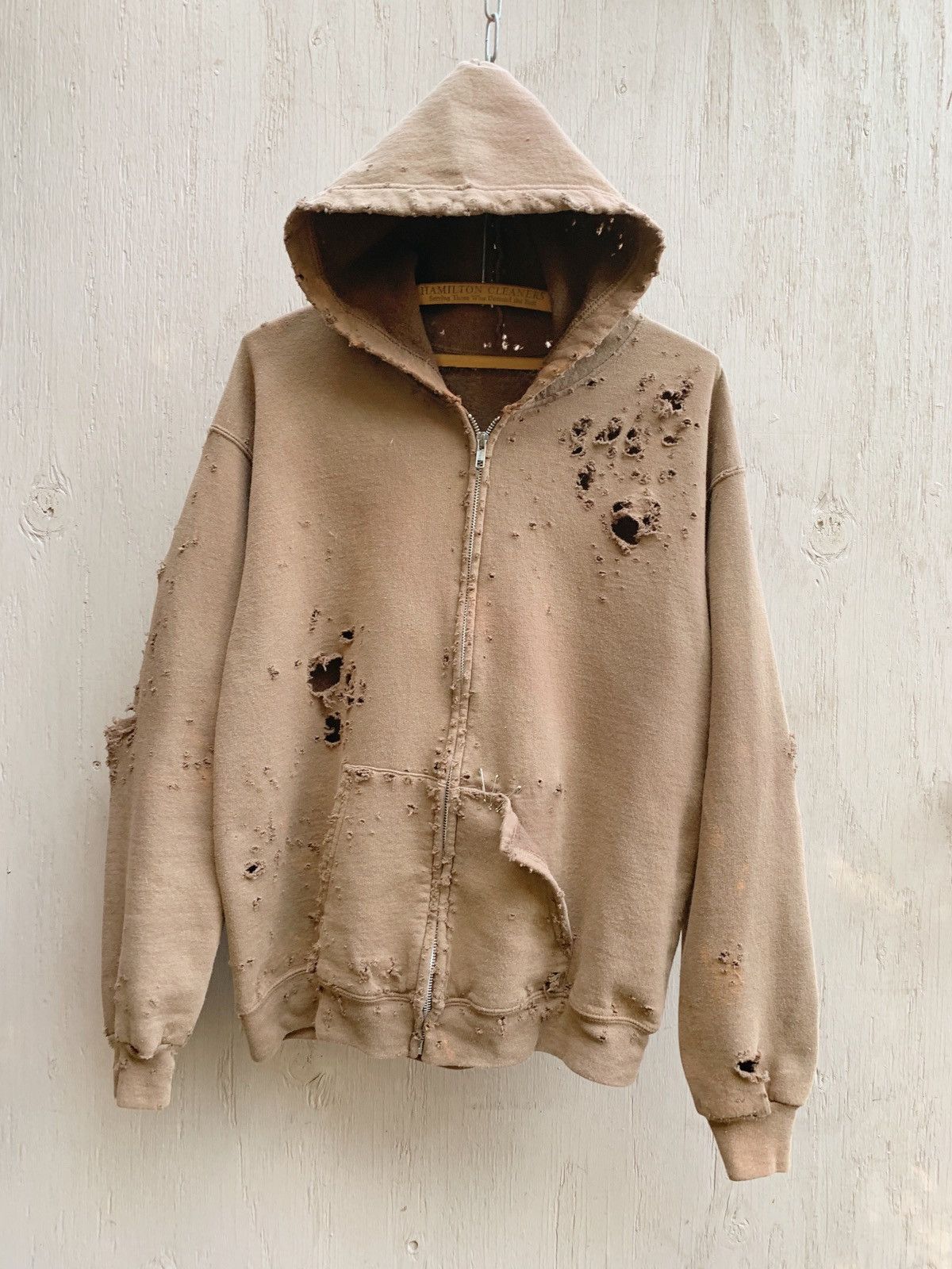 Vintage Thrashed Sun Faded BOXY Blank Zip Hoodie Distressed GRUNGE Size US M / EU 48-50 / 2 - 8 Thumbnail
