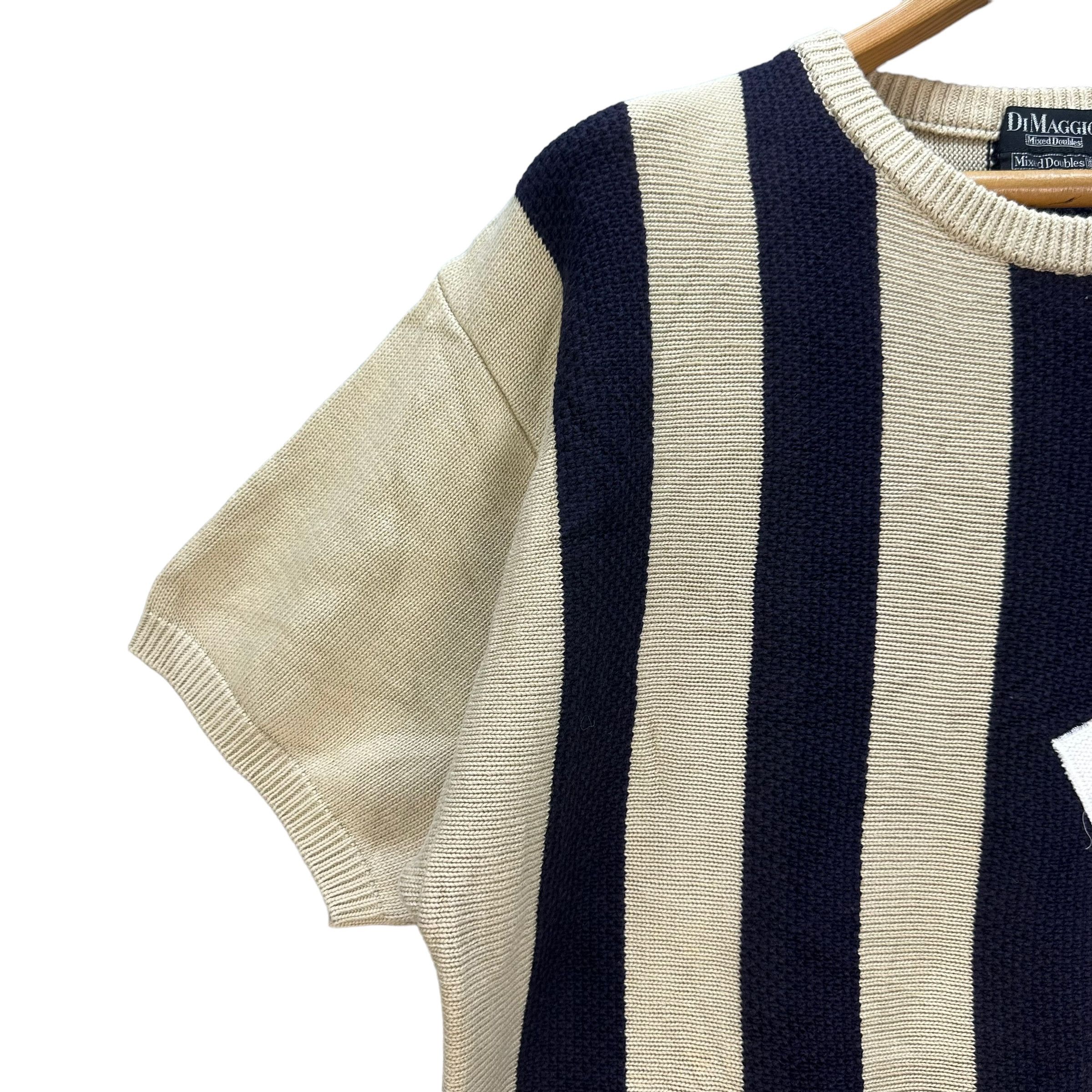 Japanese Brand DI MAGGIO MIXED DOUBLES STRIPED KNITTED SWEATER #8726-023 Size US M / EU 48-50 / 2 - 5 Thumbnail