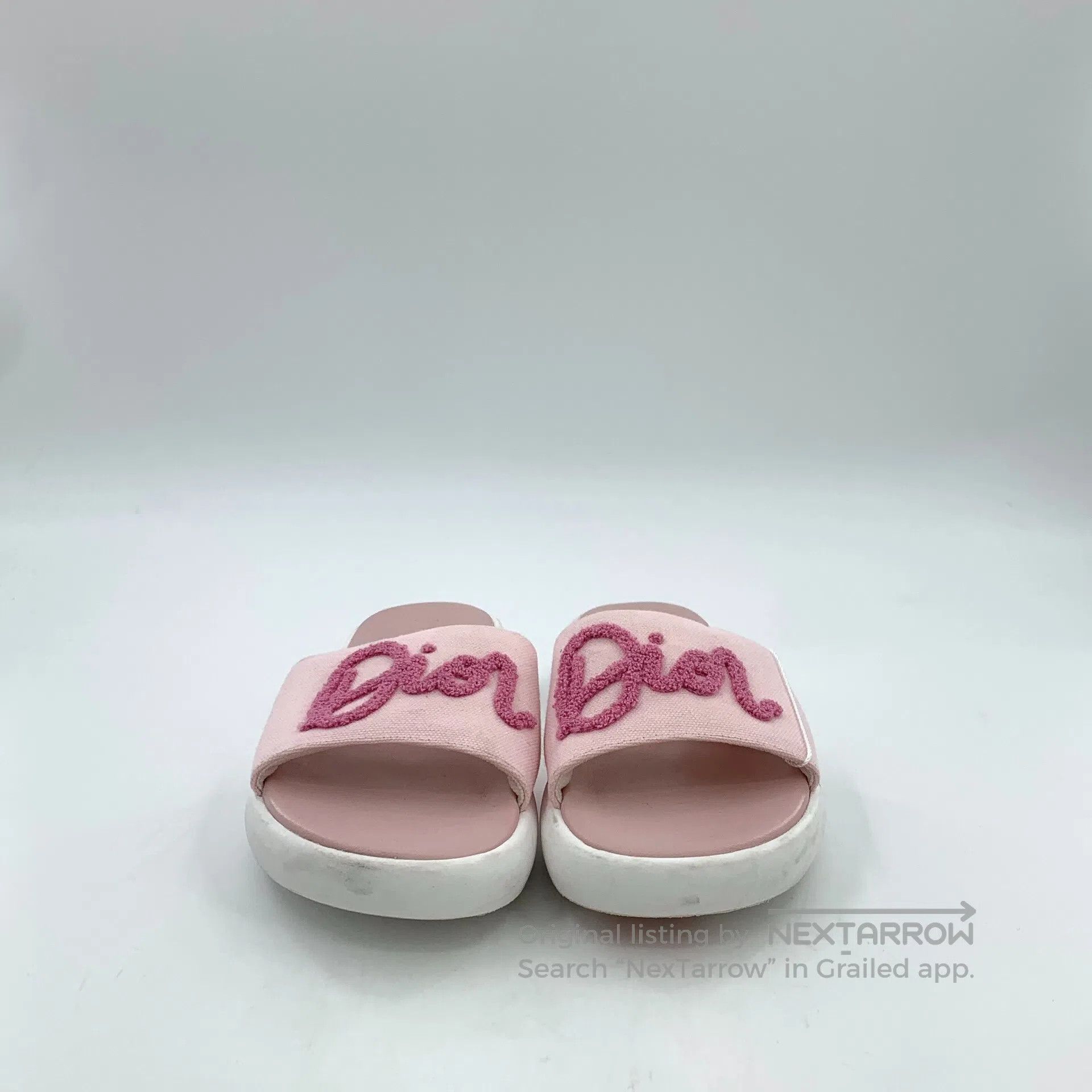 Dior Dior Pink logo letter flocking casual flat slippers| Size US 5.5 / IT 35.5 - 3 Thumbnail