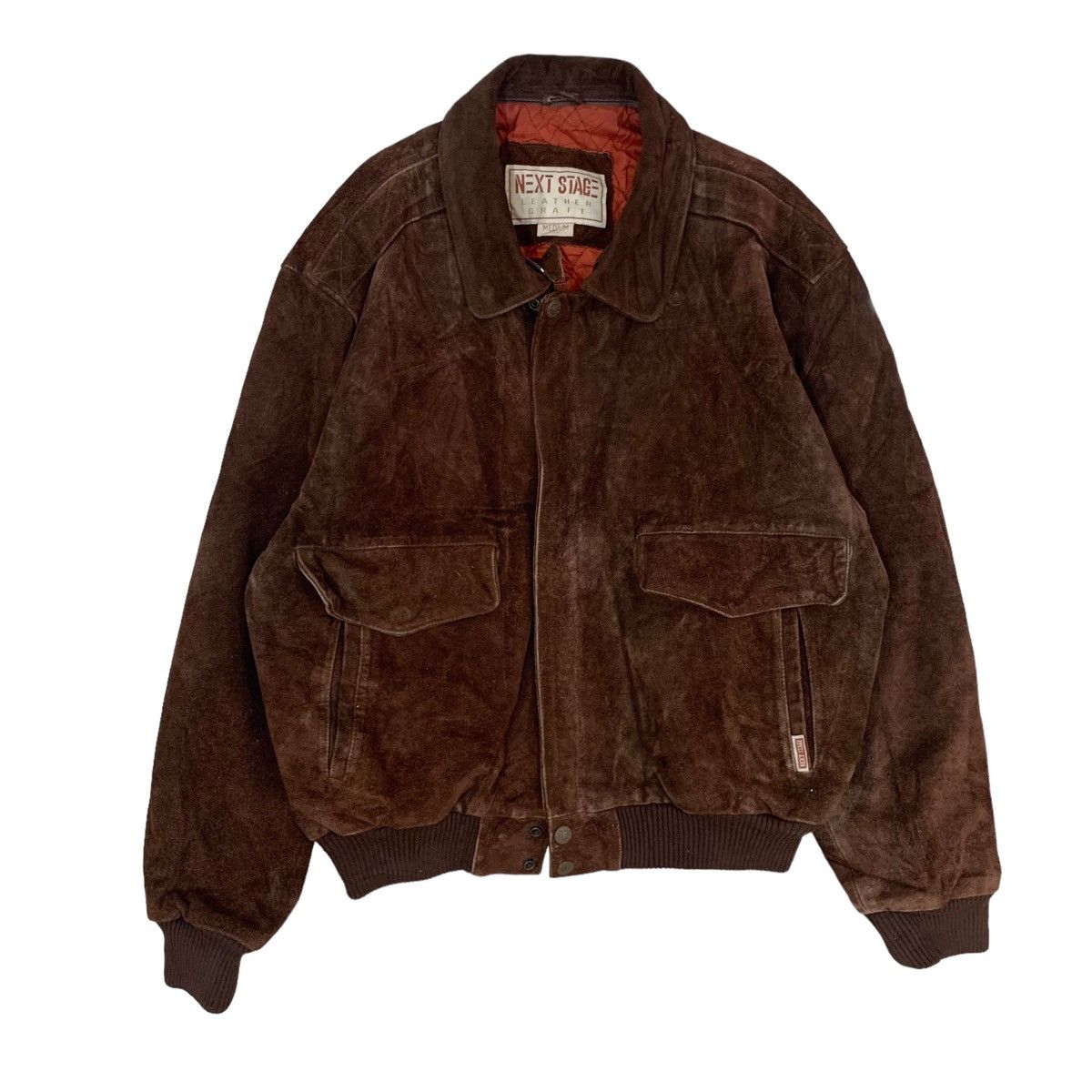 image of Next Stage Cowhide Leather Jacket in Brown, Men's (Size Medium)