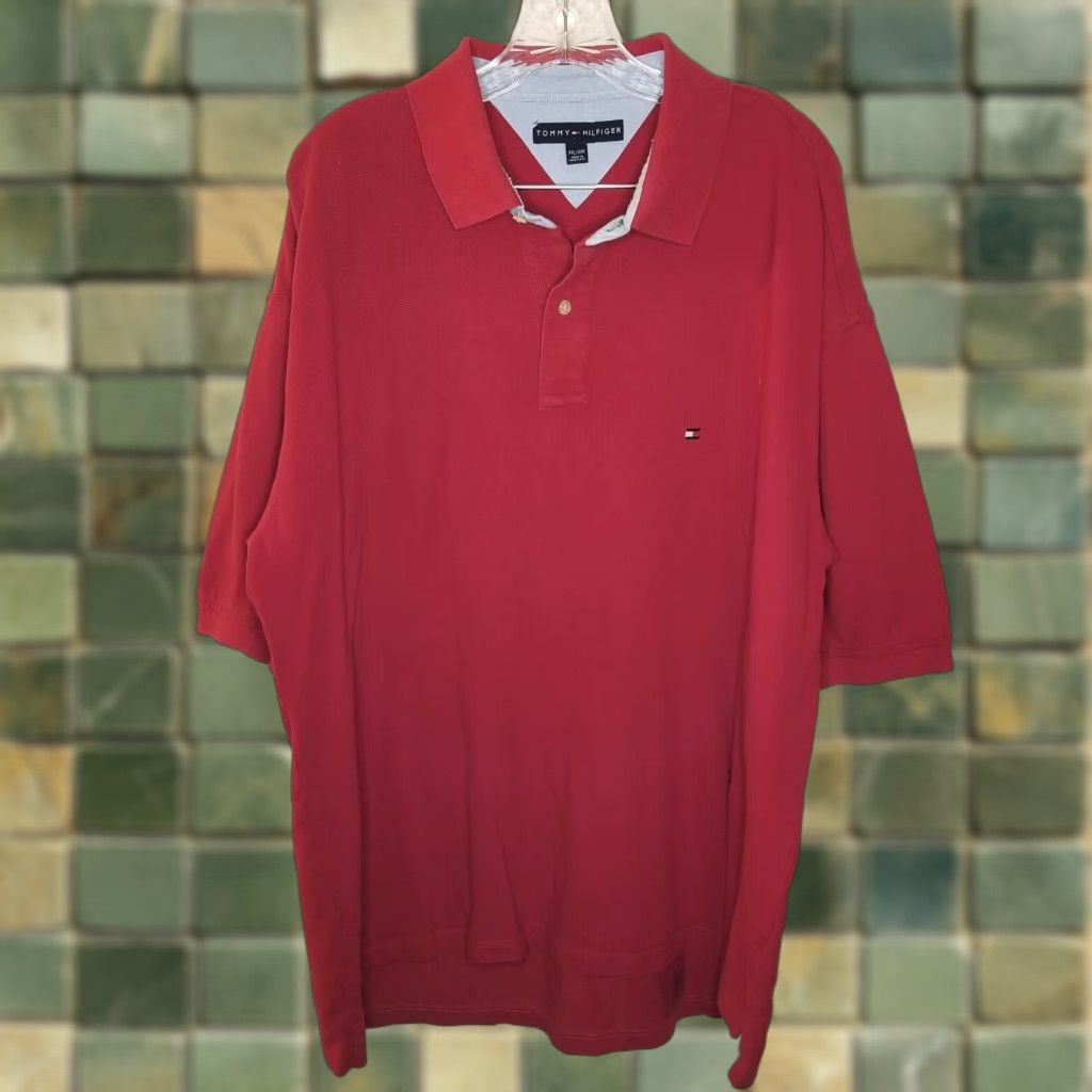 Tommy Hilfiger Tommy Hilfiger Polo Shirt Mens 2XL Red Short Sleeve Casual Apparel Size US XXL / EU 58 / 5 - 1 Thumbnail