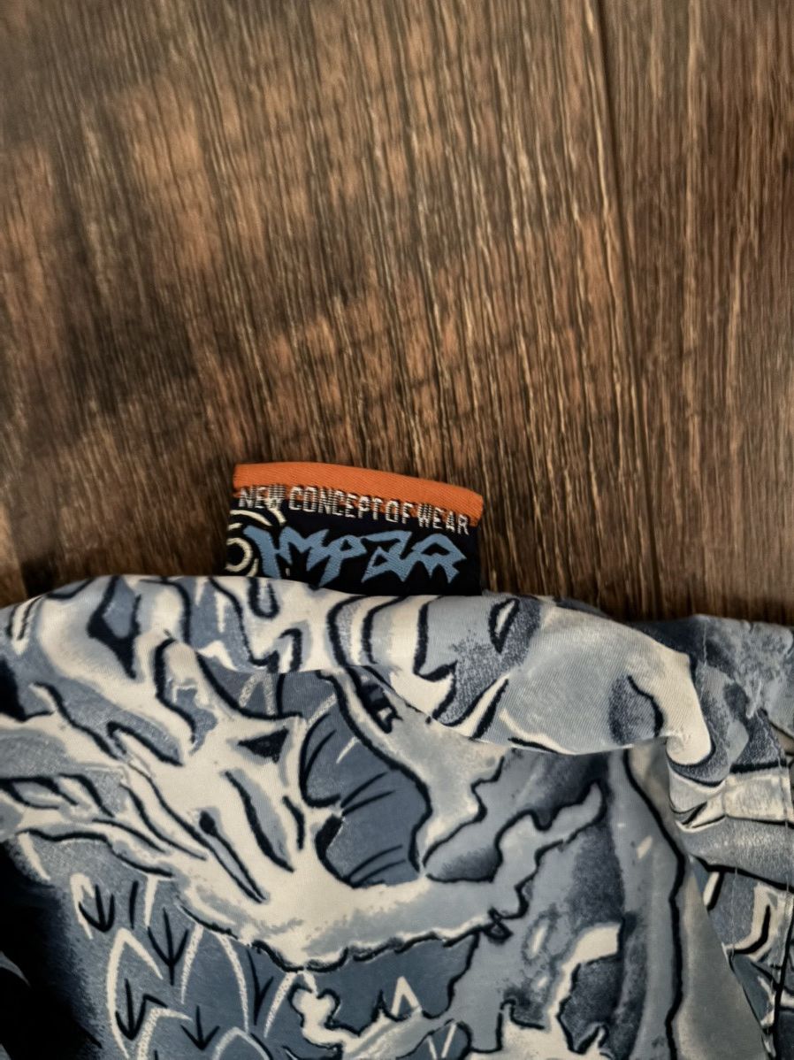 Japanese Brand × Vintage Vintage blue “Hyper” dragon single stitch button up Size US XL / EU 56 / 4 - 4 Thumbnail