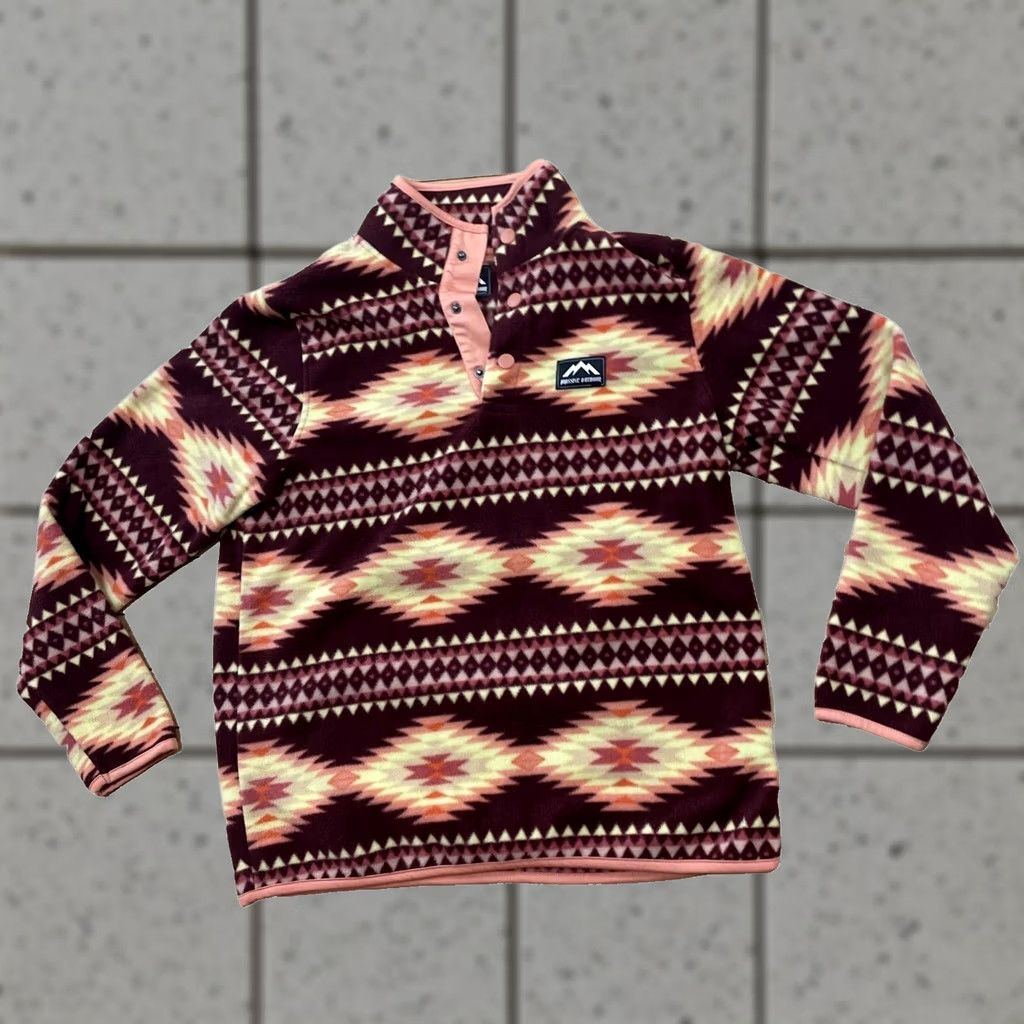 Vintage MASSIVE OUTDOOR Snap Sherpa Fleece Mens S Red Orange Tribal Aztec Southwest Jacket Mens Snap Fleece Outdoor Aztec Southwest Red Sportswear Size US S / EU 44-46 / 1 - 1 Thumbnail