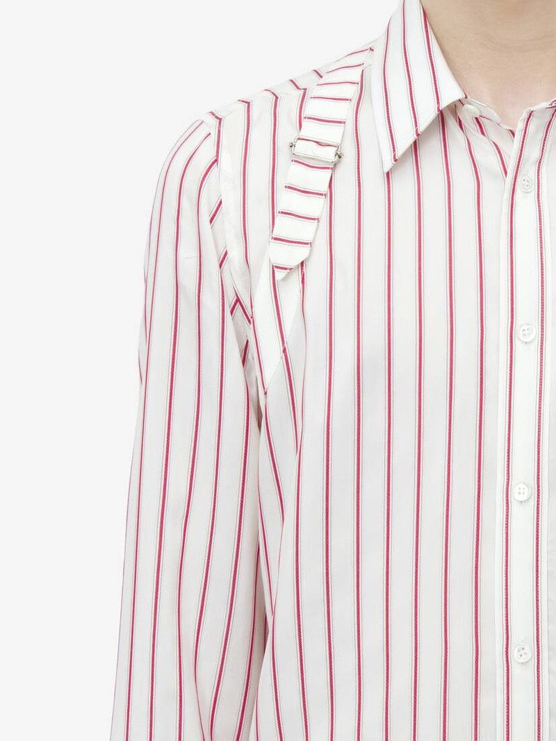Alexander McQueen o1srvl11e0226 Striped Harness Shirt In Ivory/Red Size US S / EU 44-46 / 1 - 6 Thumbnail