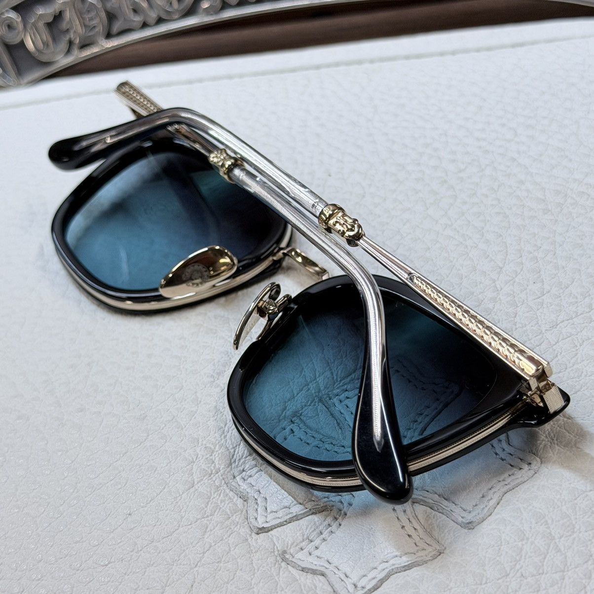 Chrome Hearts Chrome Hearts Strapadictome ‘Ocean’s Depth’ Sunglasses Size ONE SIZE - 3 Thumbnail