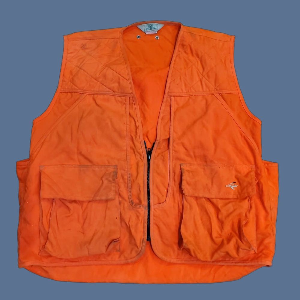 Vintage VINTAGE RedHead Vest Mens L Orange Canvas Blaze Hunting Quilted Made USA 80s Size 42R - 1 Thumbnail